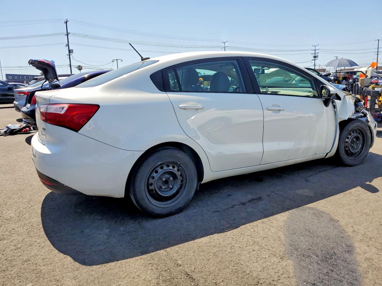2014 Kia Rio Lx White vin: KNADM4A30E6352826