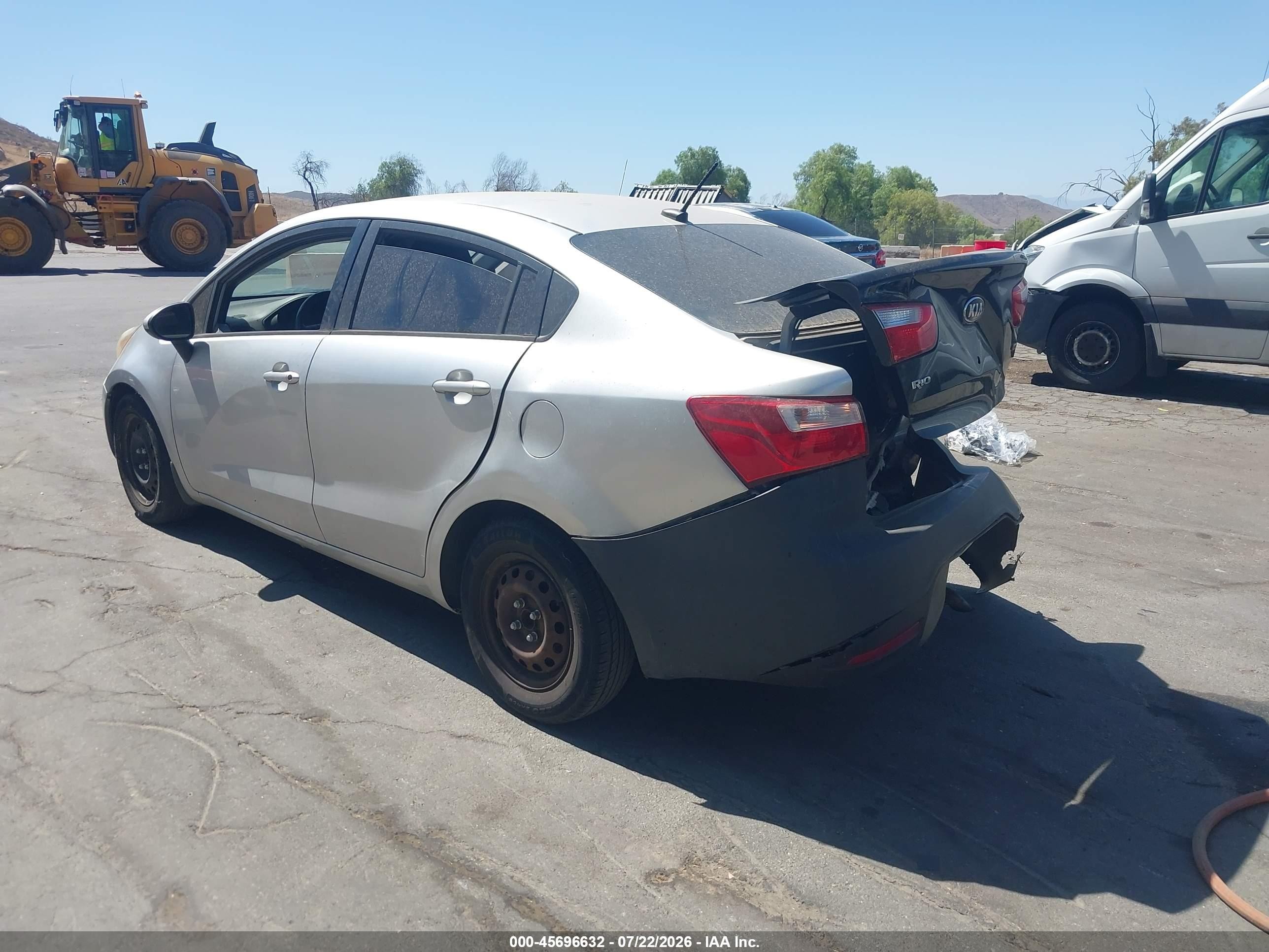 2014 Kia Rio Lx Silver vin: KNADM4A30E6363230