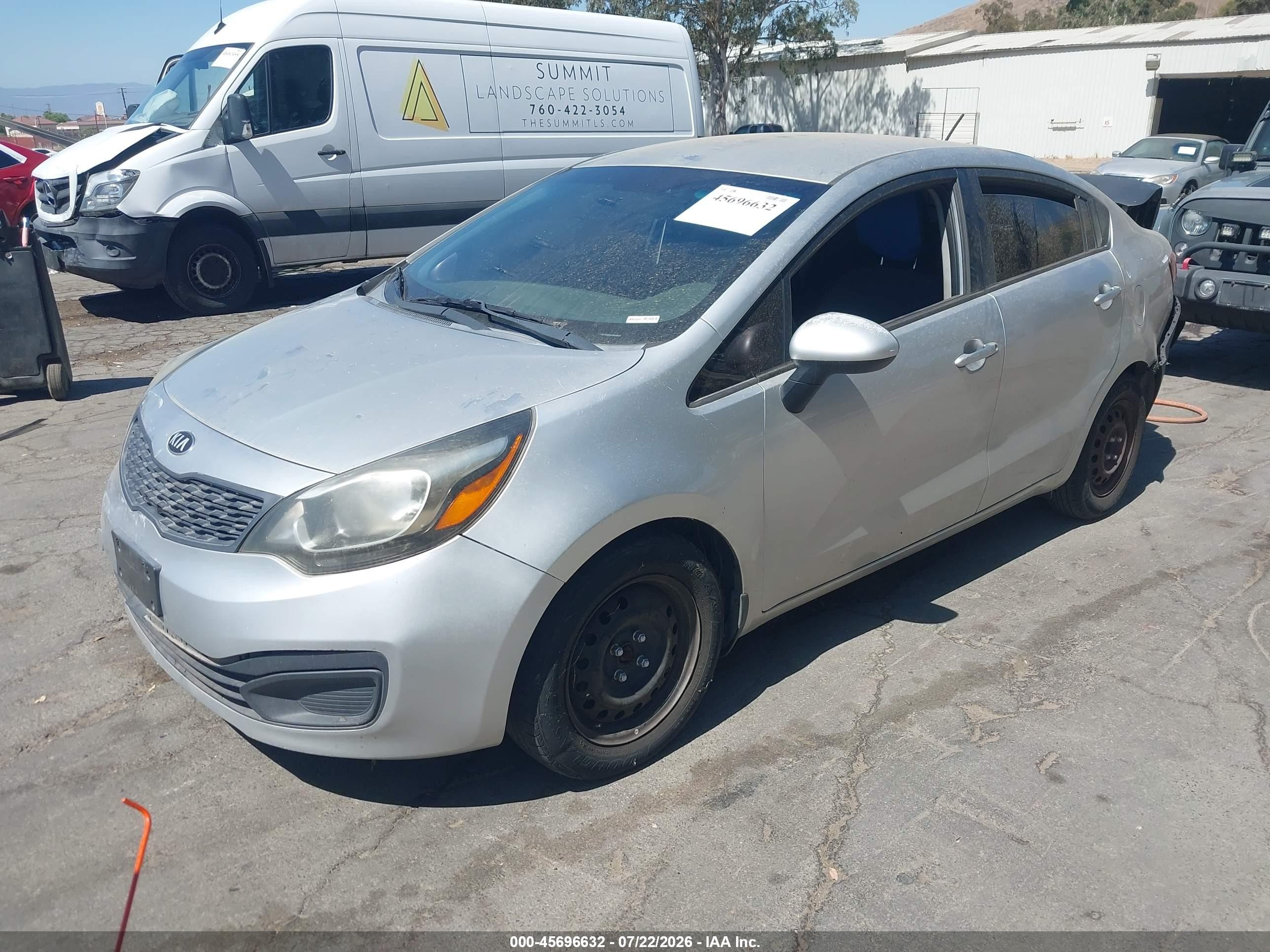 2014 Kia Rio Lx Silver vin: KNADM4A30E6363230