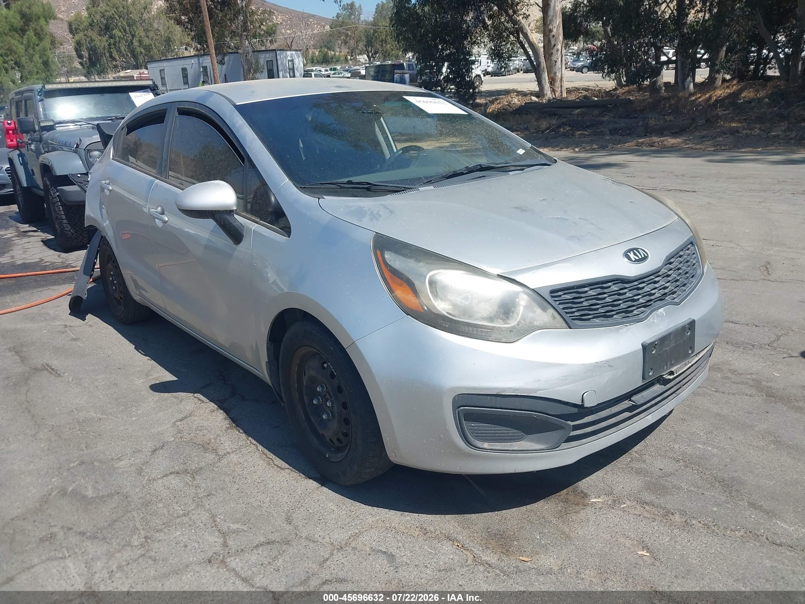 2014 Kia Rio Lx Silver vin: KNADM4A30E6363230
