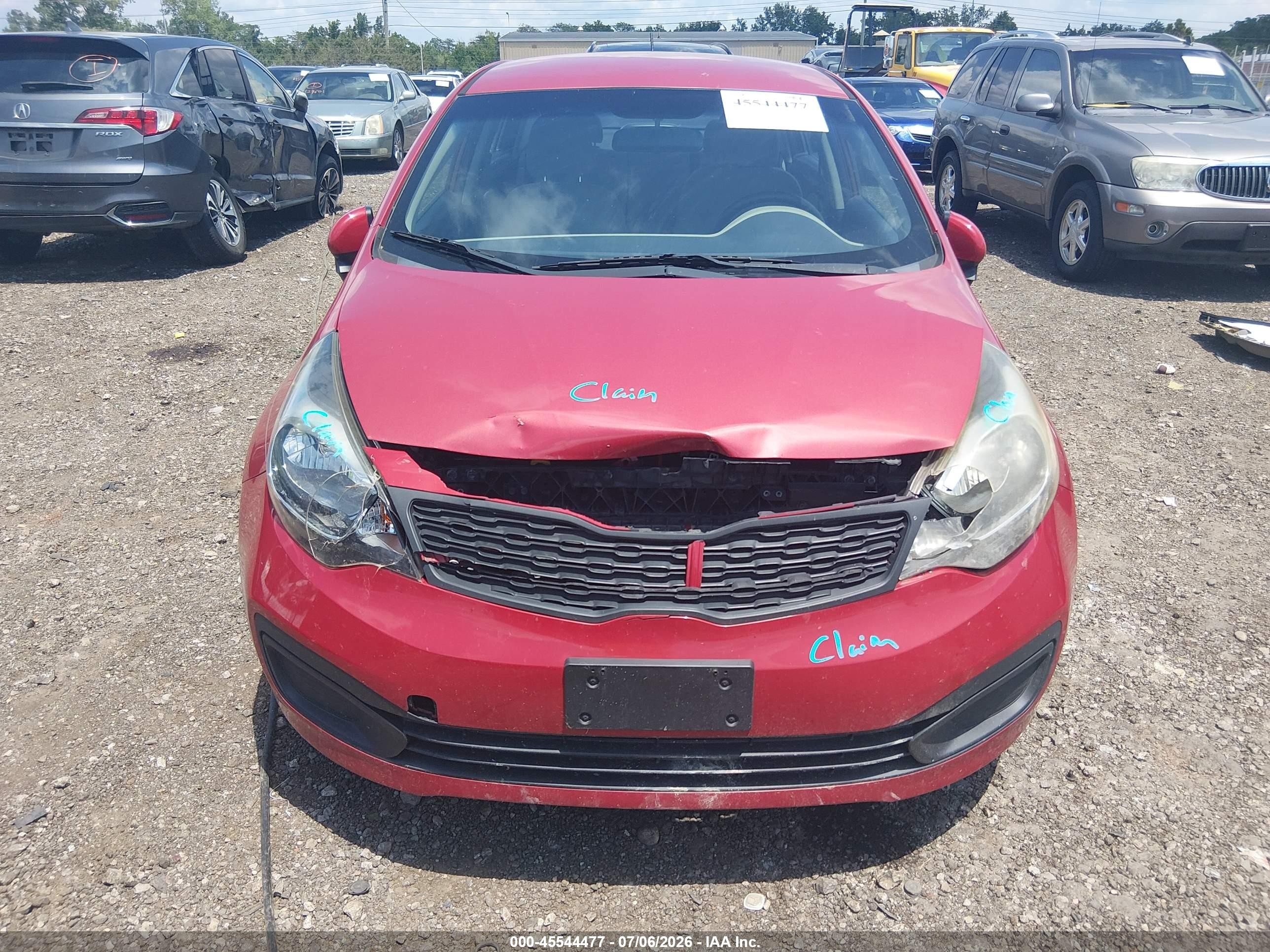 2015 Kia Rio Lx Red vin: KNADM4A30F6424450