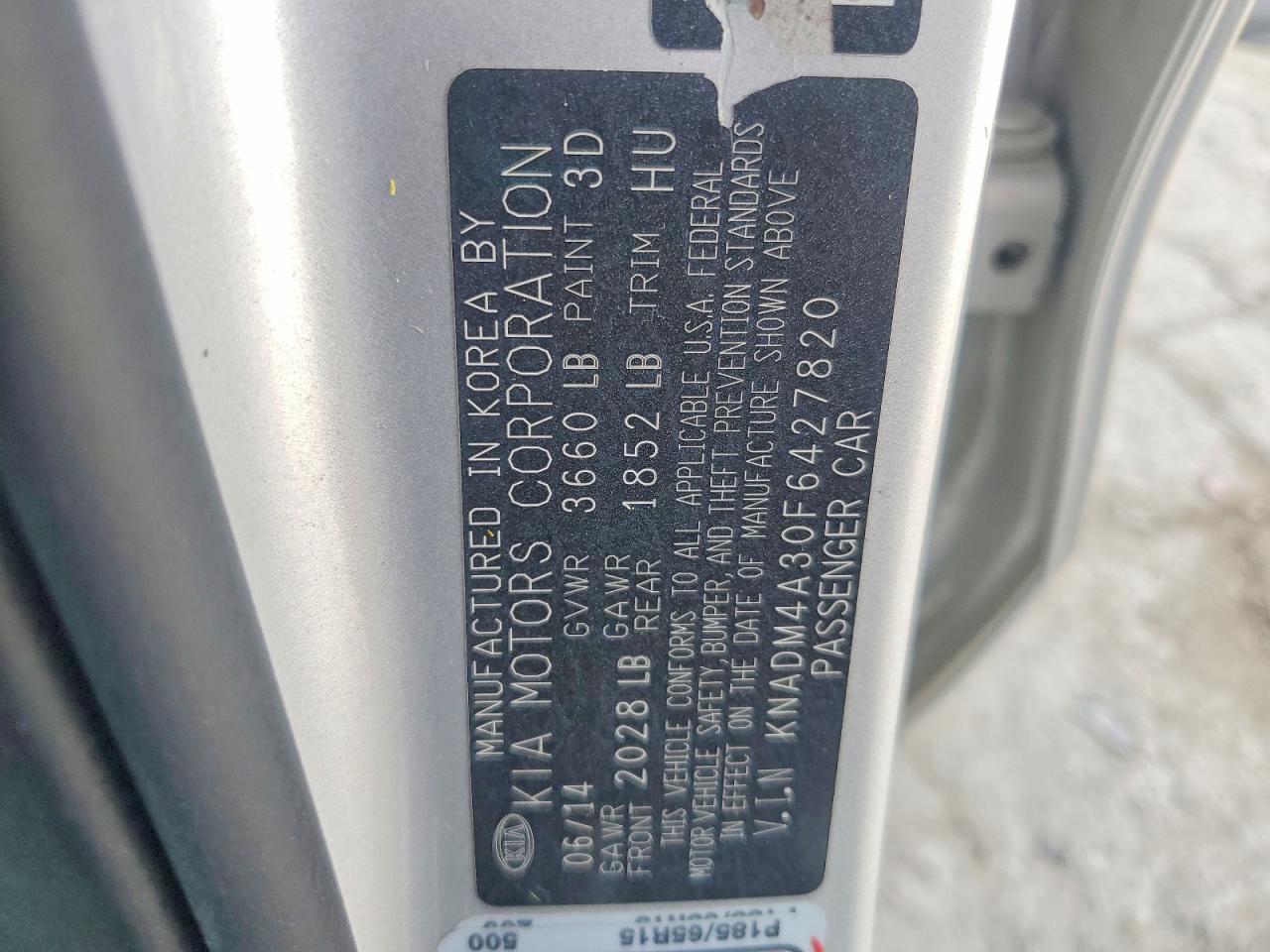2015 Kia Rio Lx Silver vin: KNADM4A30F6427820