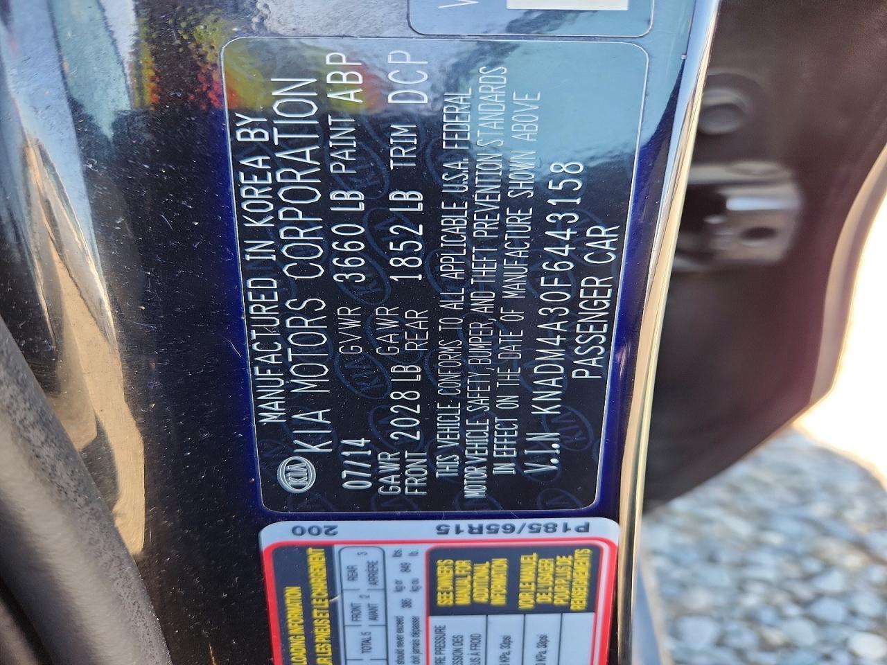2015 Kia Rio Lx Black vin: KNADM4A30F6443158