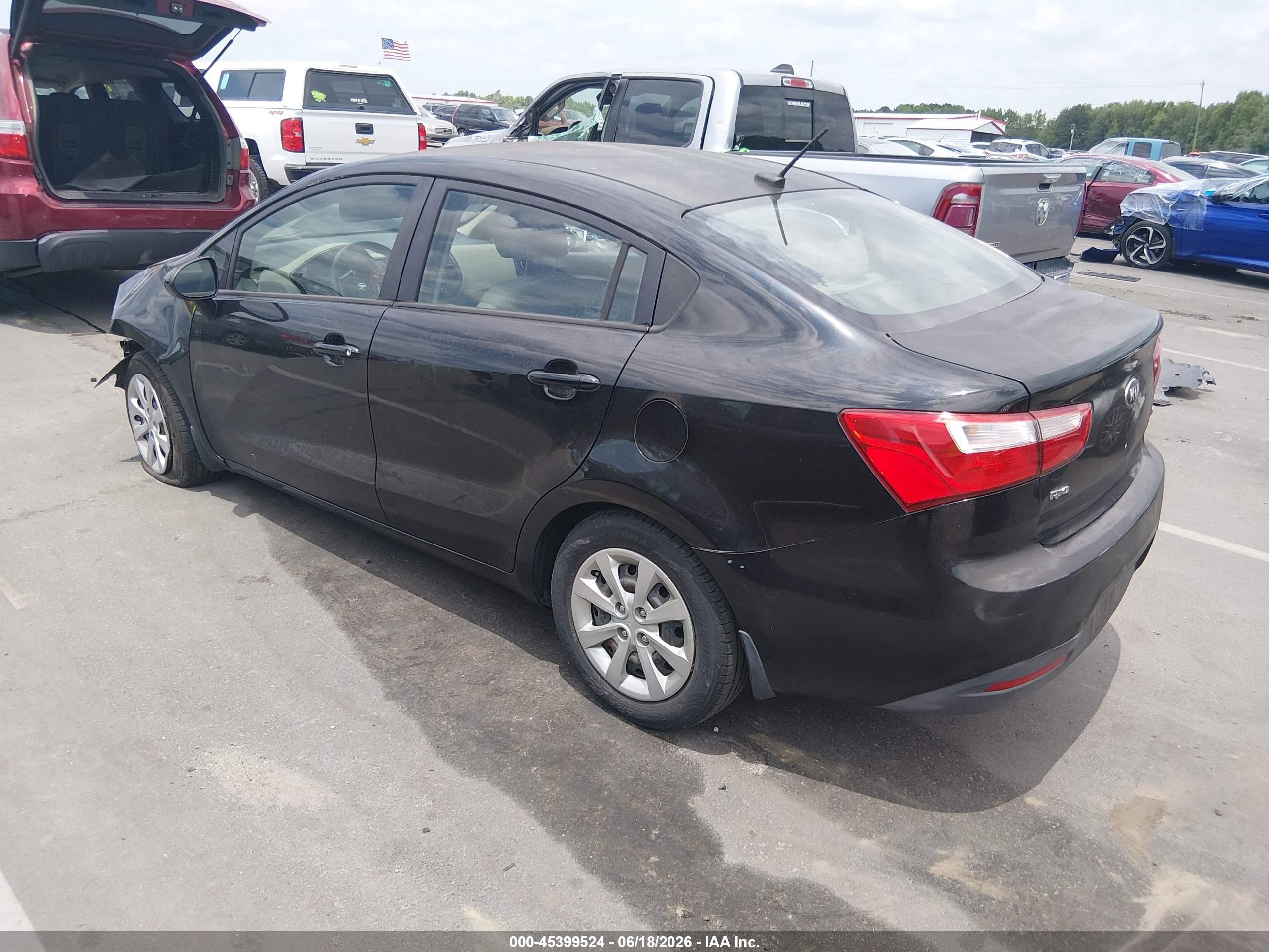2015 Kia Rio Lx Black vin: KNADM4A30F6520644