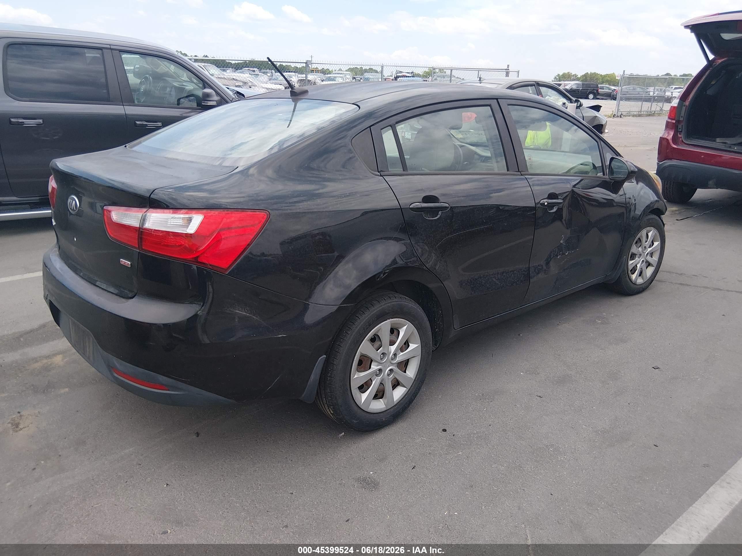 2015 Kia Rio Lx Black vin: KNADM4A30F6520644
