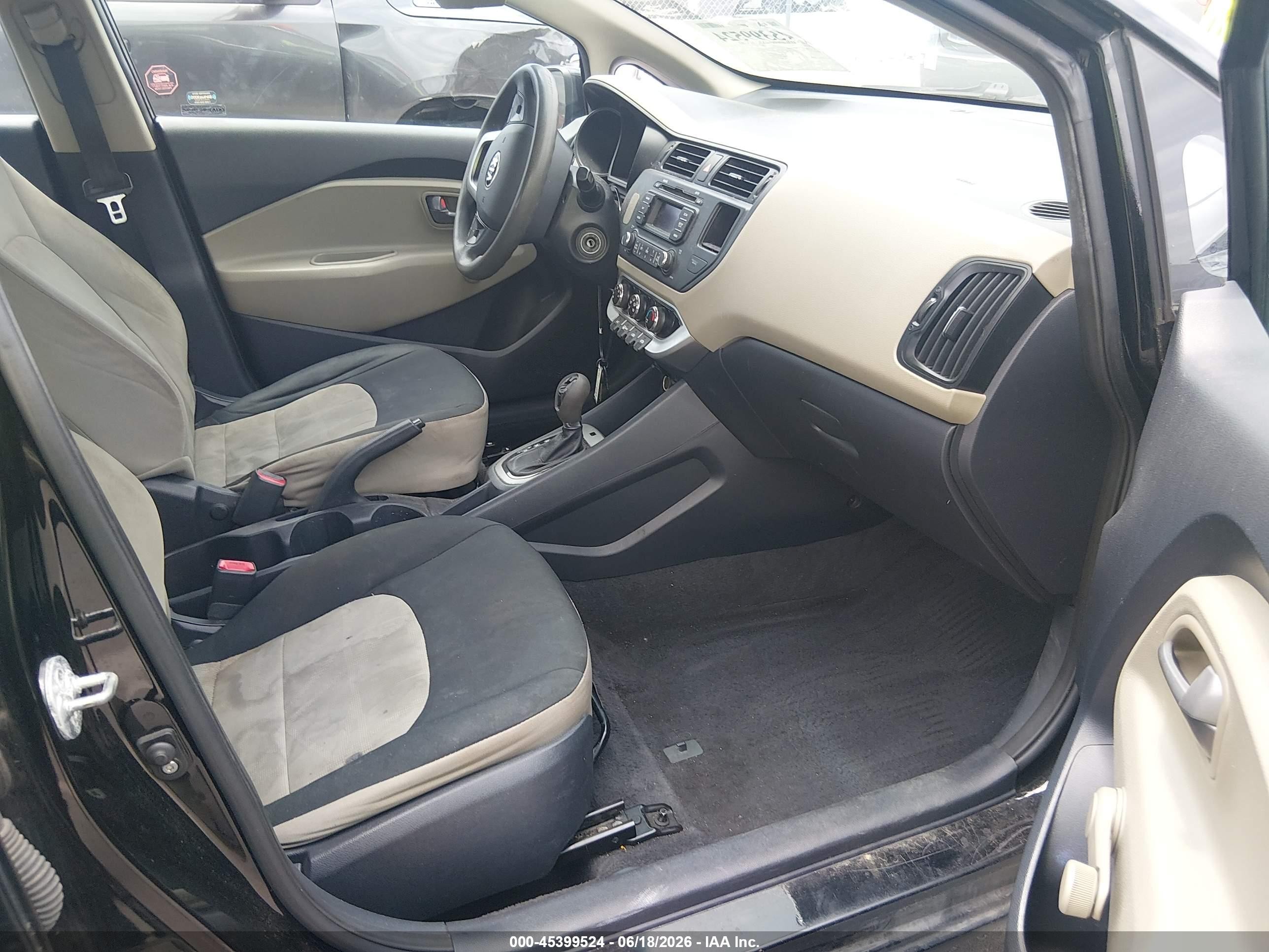 2015 Kia Rio Lx Black vin: KNADM4A30F6520644