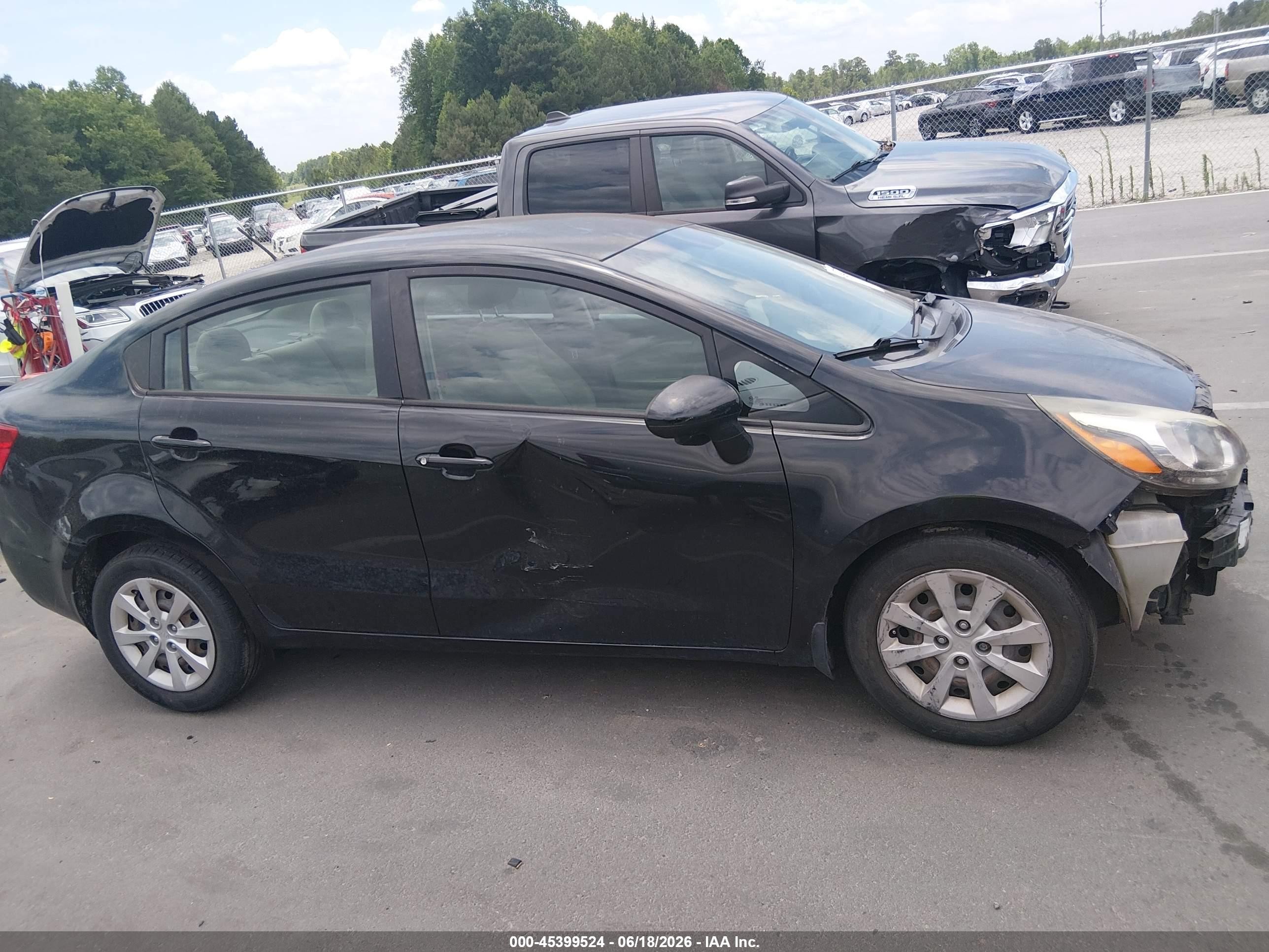 2015 Kia Rio Lx Black vin: KNADM4A30F6520644