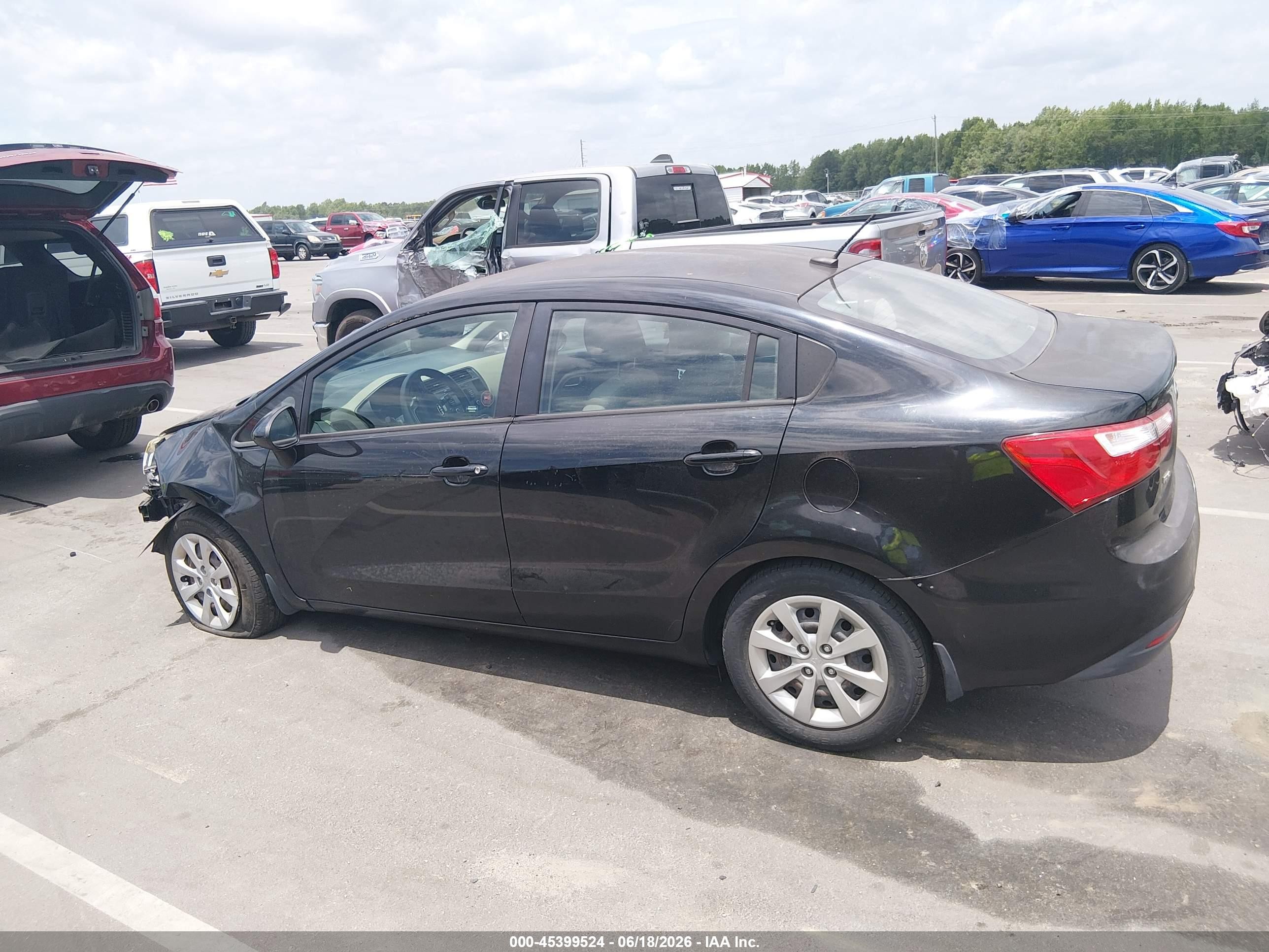 2015 Kia Rio Lx Black vin: KNADM4A30F6520644