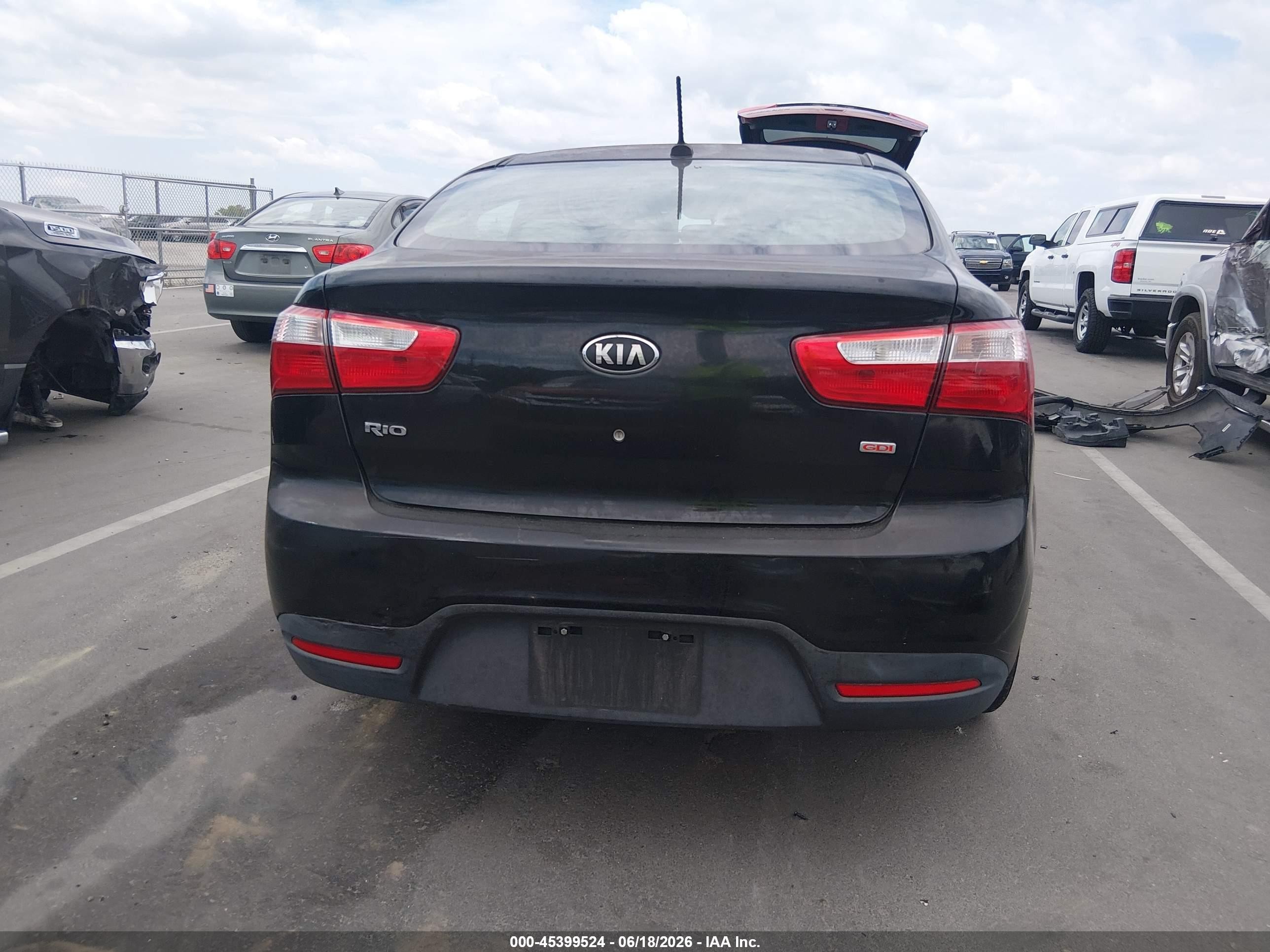 2015 Kia Rio Lx Black vin: KNADM4A30F6520644