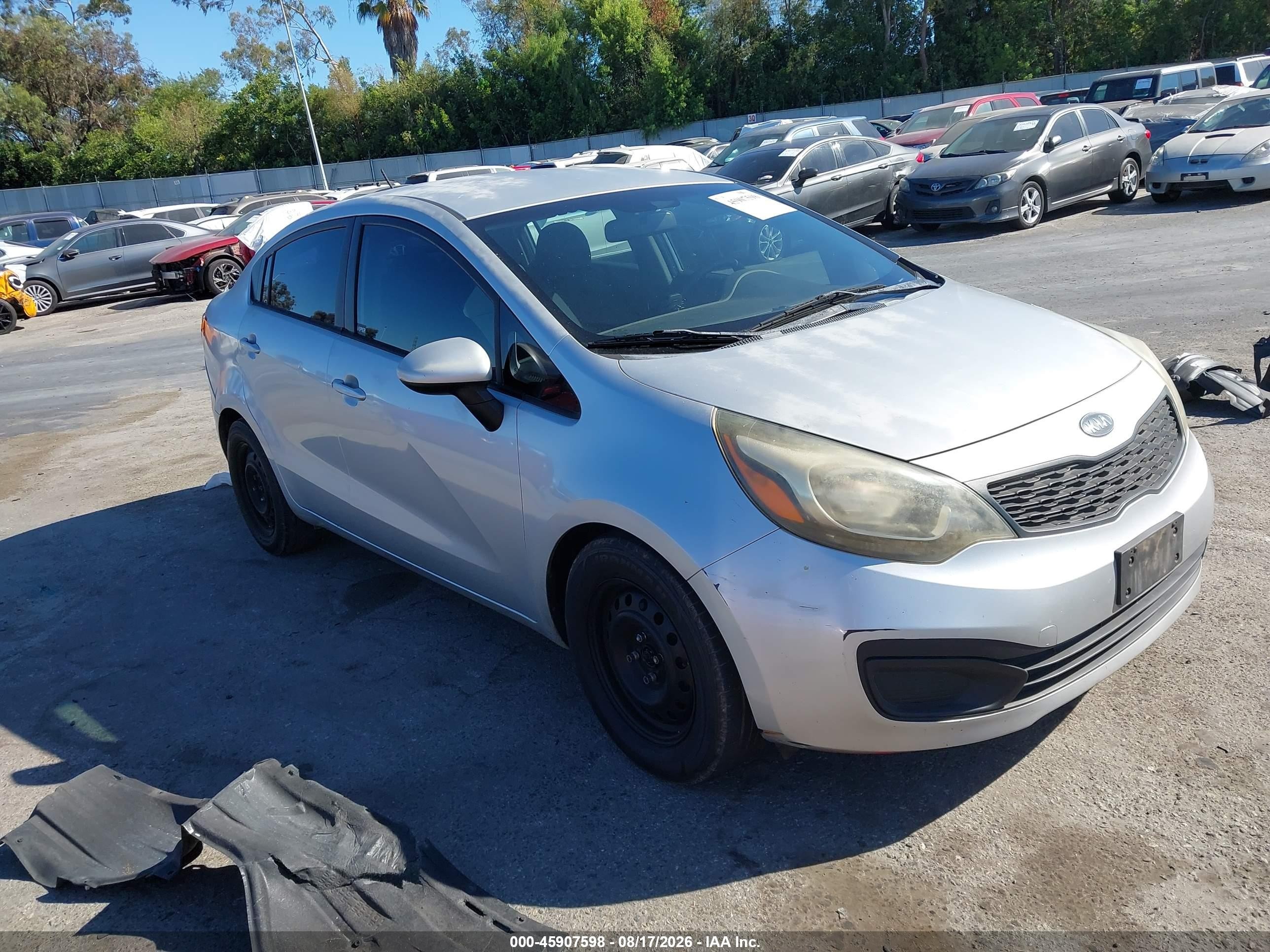 2012 Kia Rio Lx Silver vin: KNADM4A31C6041726