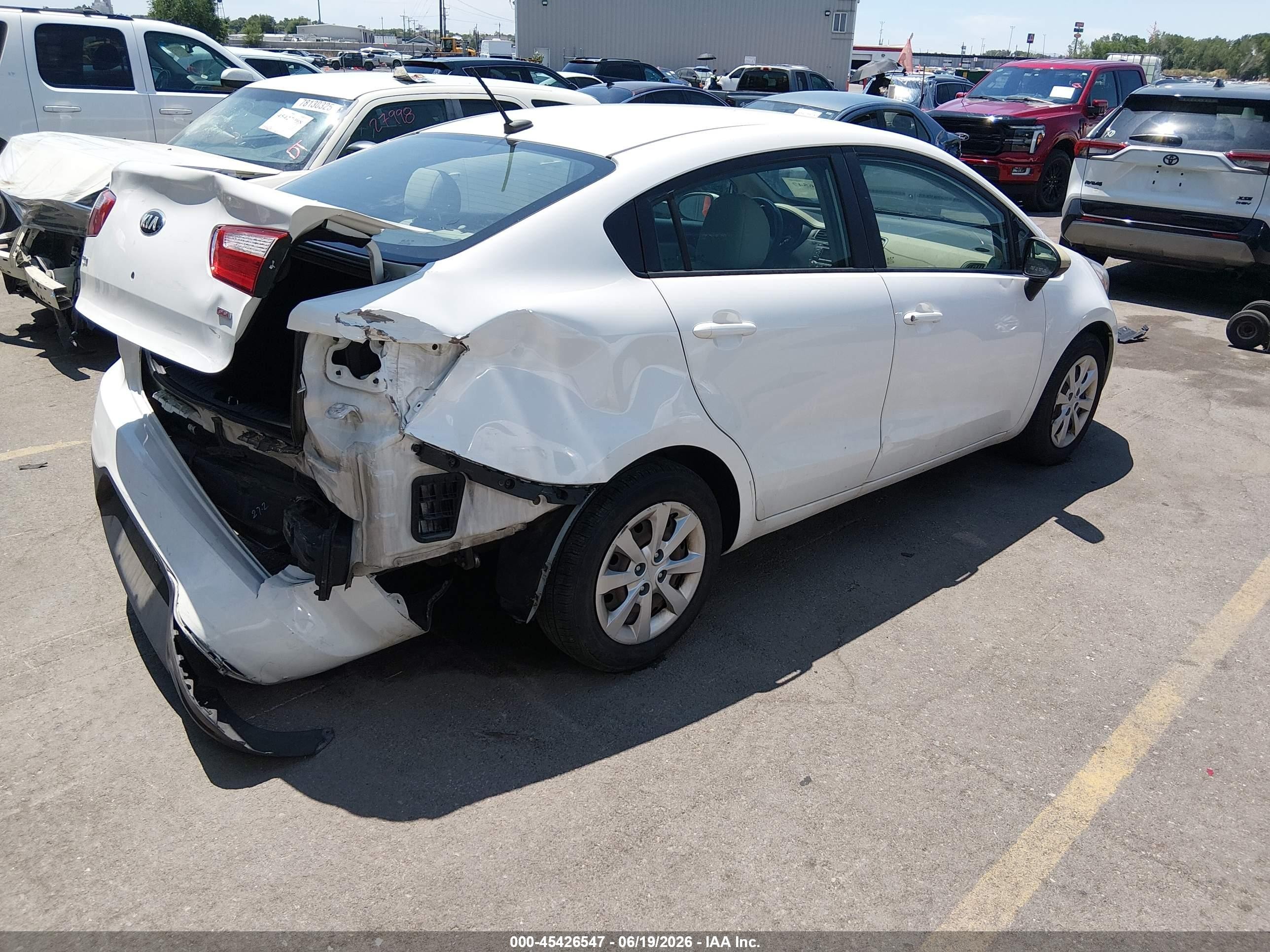 2013 Kia Rio Lx Белый vin: KNADM4A31D6188680