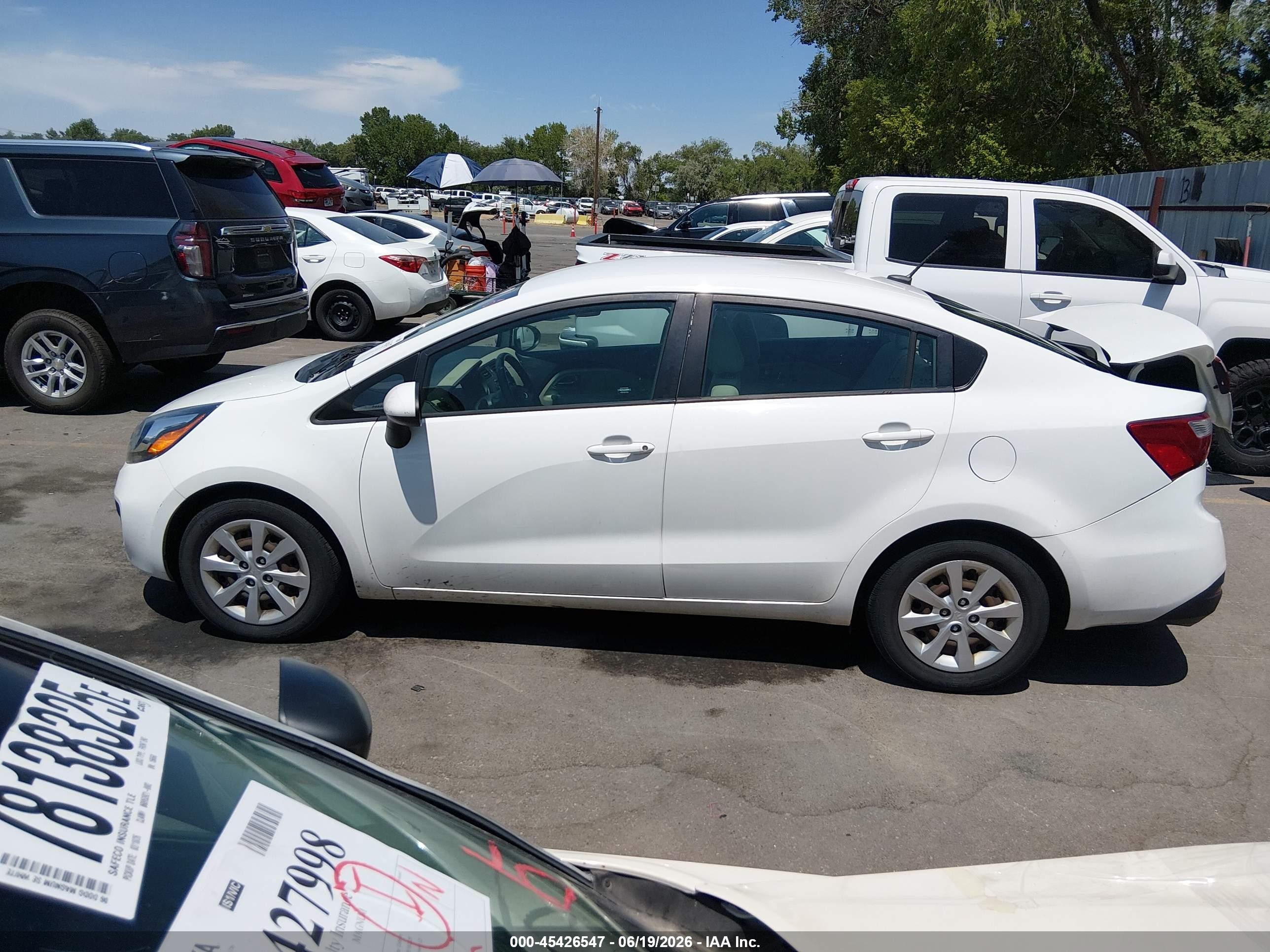 2013 Kia Rio Lx Белый vin: KNADM4A31D6188680