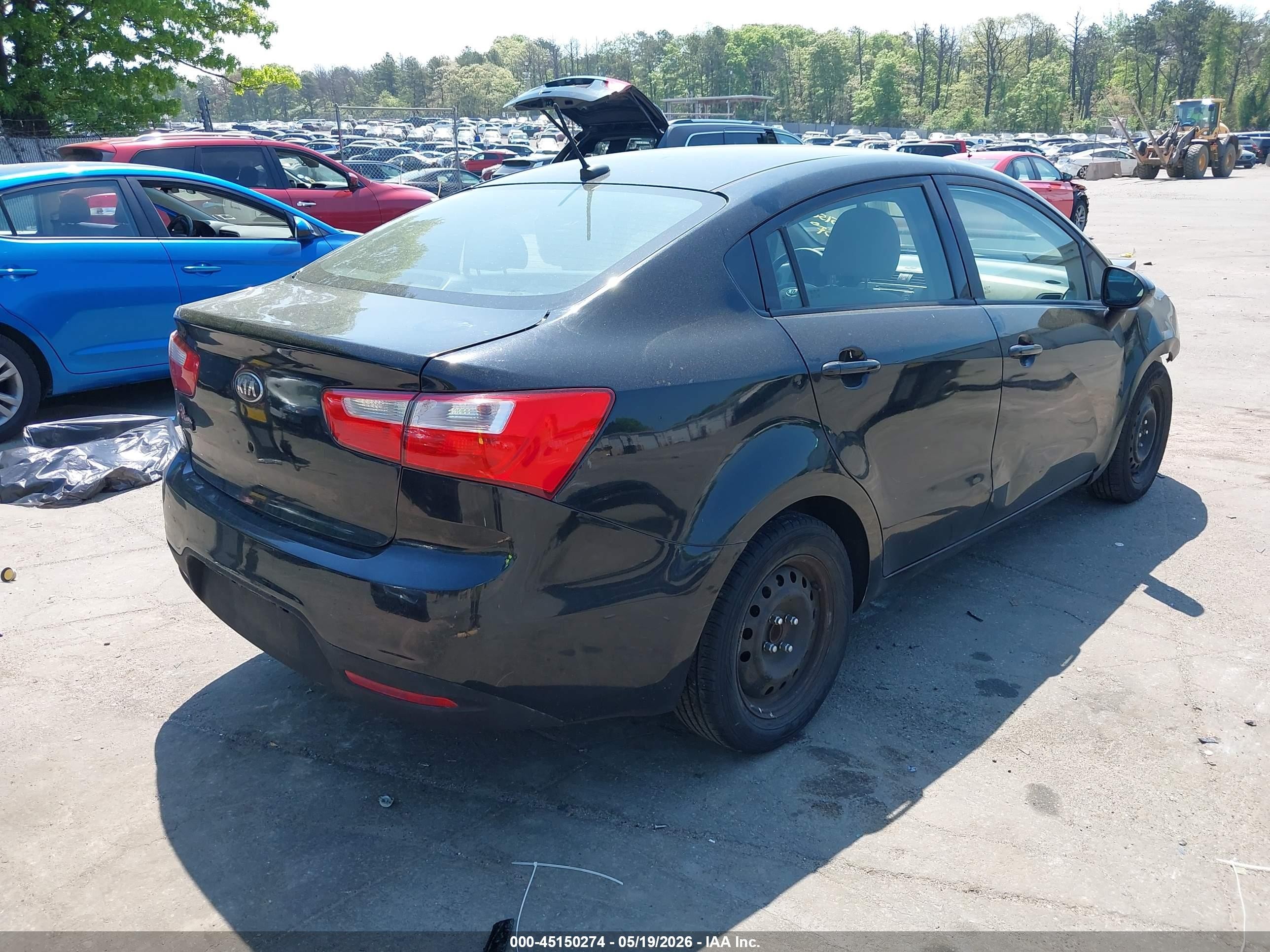 2013 Kia Rio Lx Black vin: KNADM4A31D6221063