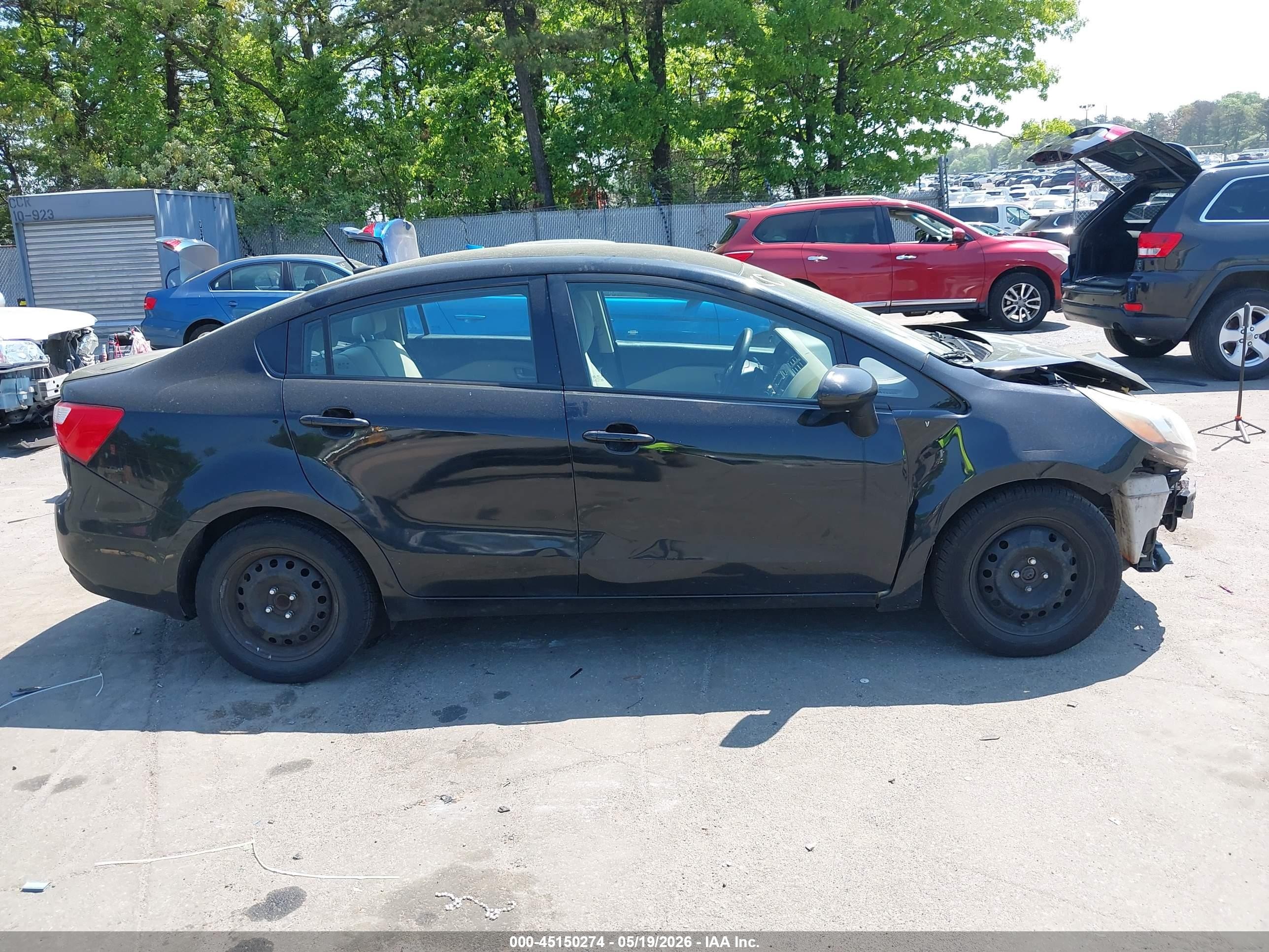 2013 Kia Rio Lx Black vin: KNADM4A31D6221063