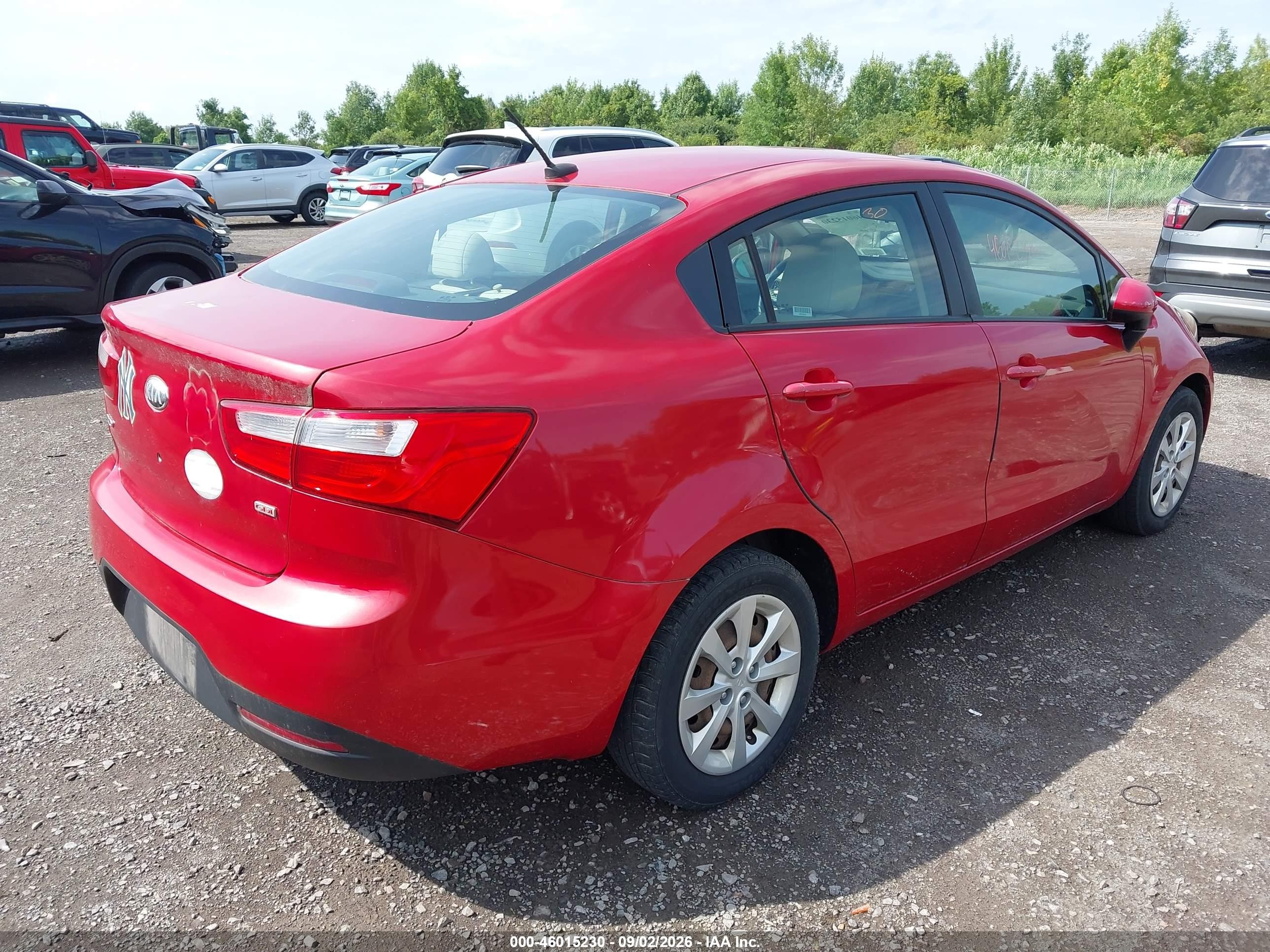 2013 Kia Rio Lx Red vin: KNADM4A31D6259845