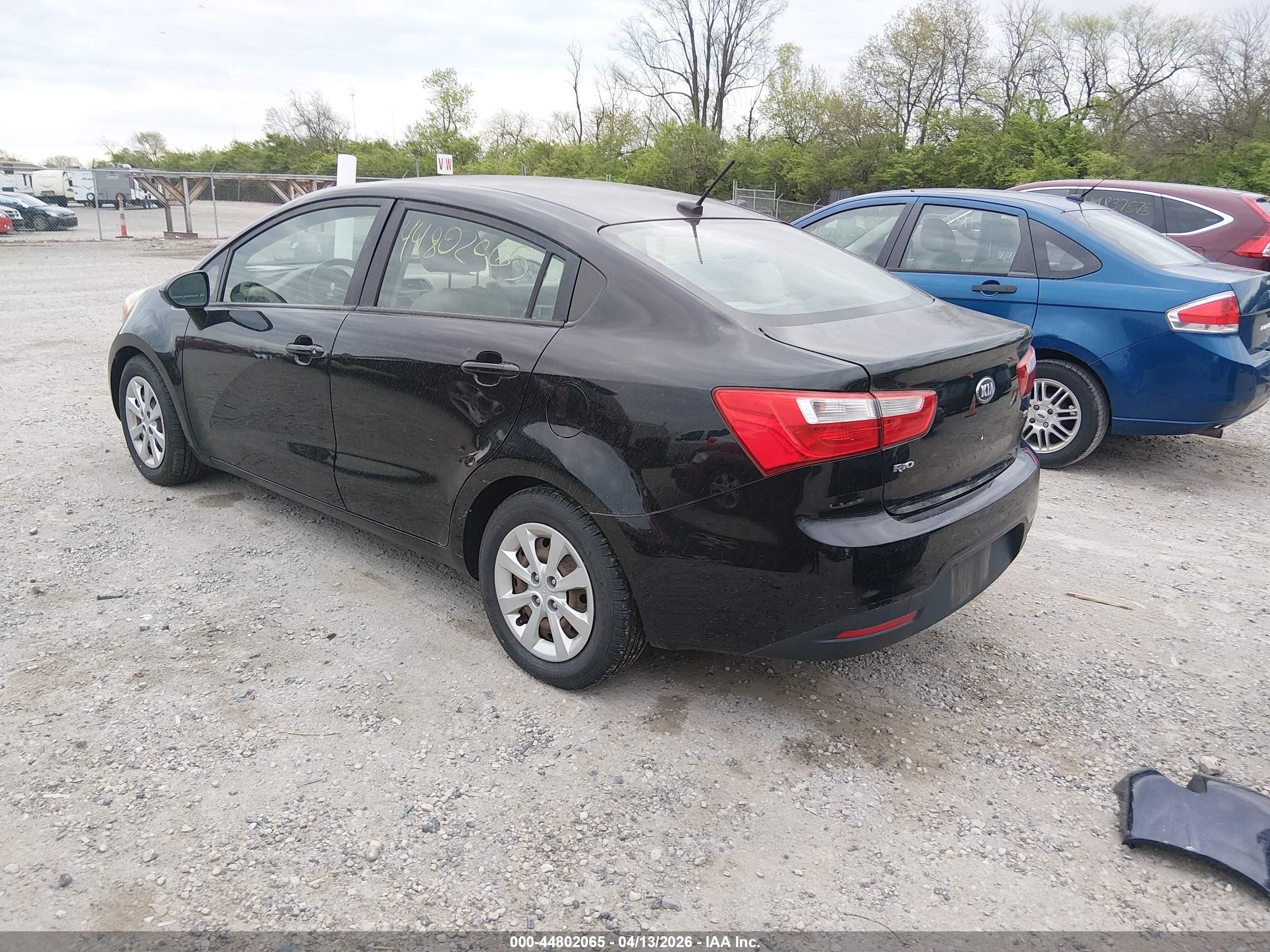 2013 Kia Rio Lx Черный vin: KNADM4A31D6286012