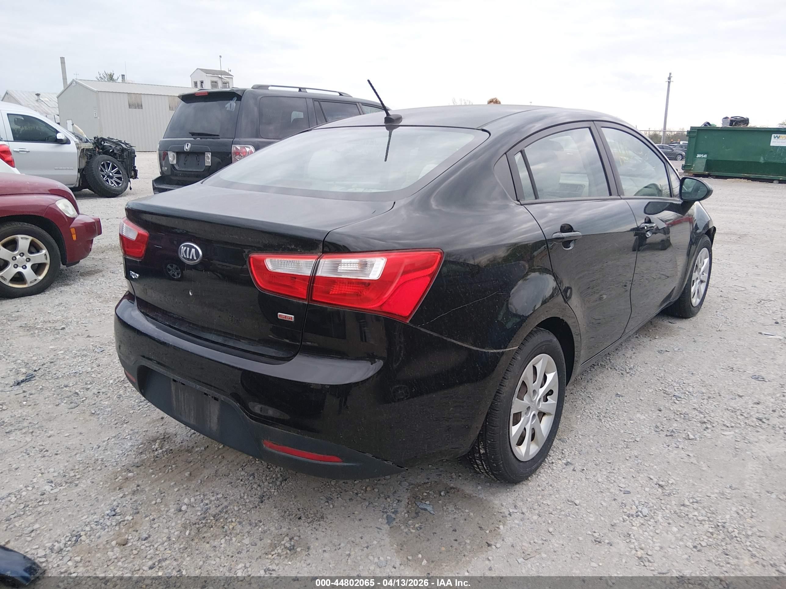 2013 Kia Rio Lx Черный vin: KNADM4A31D6286012