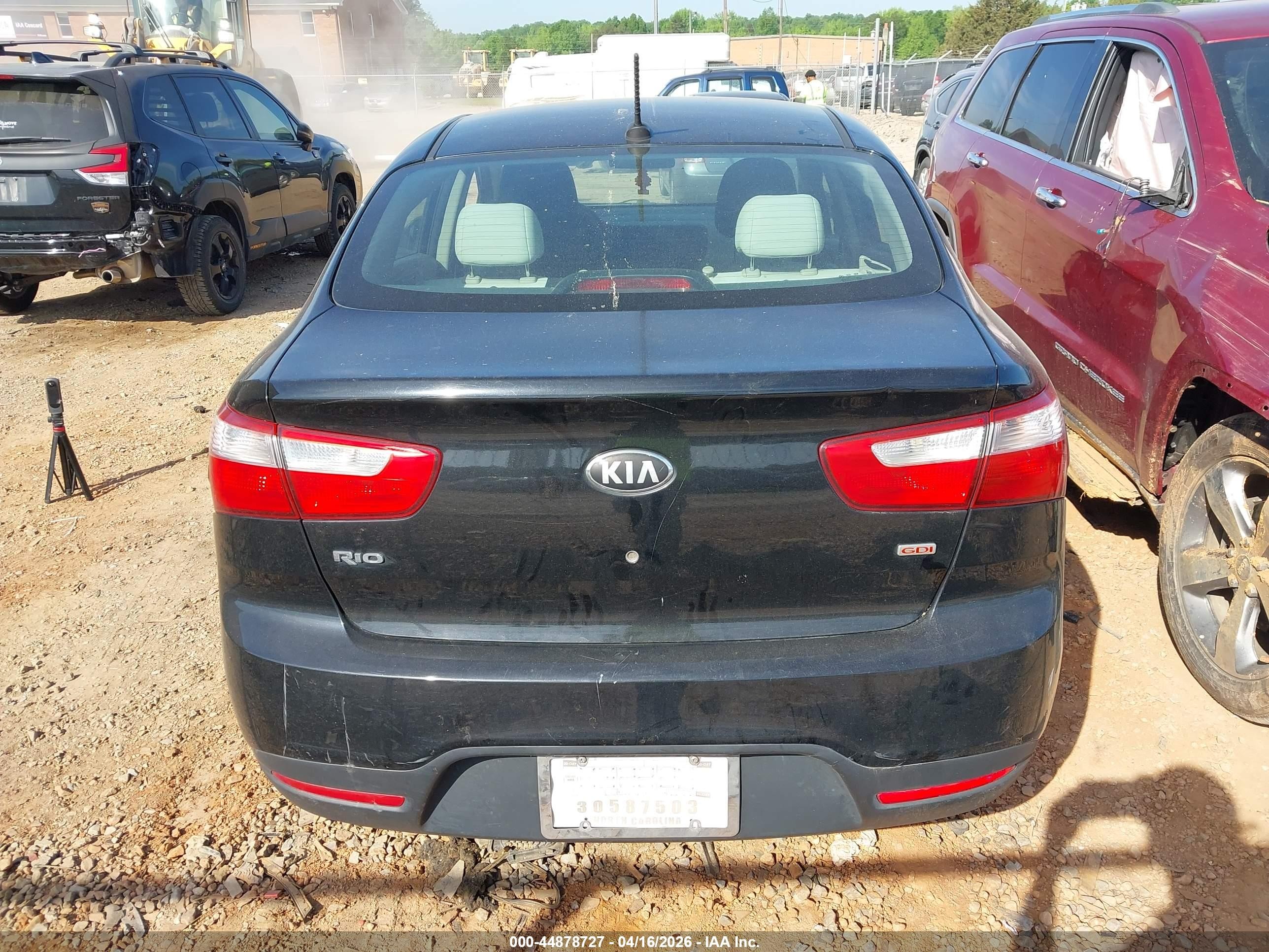 2013 Kia Rio Lx Black vin: KNADM4A31D6290741