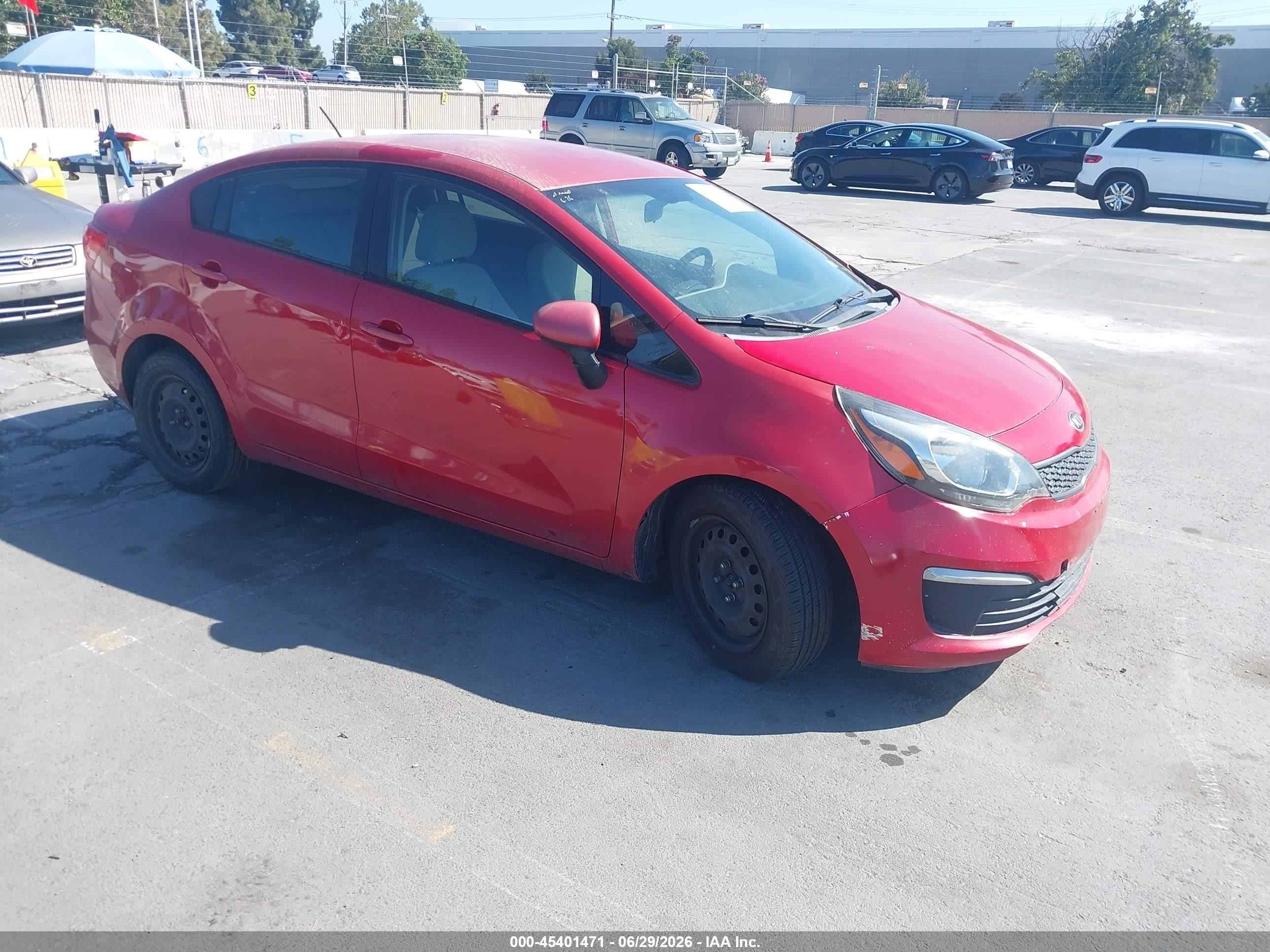 2014 Kia Rio Lx Красный vin: KNADM4A31E6332584