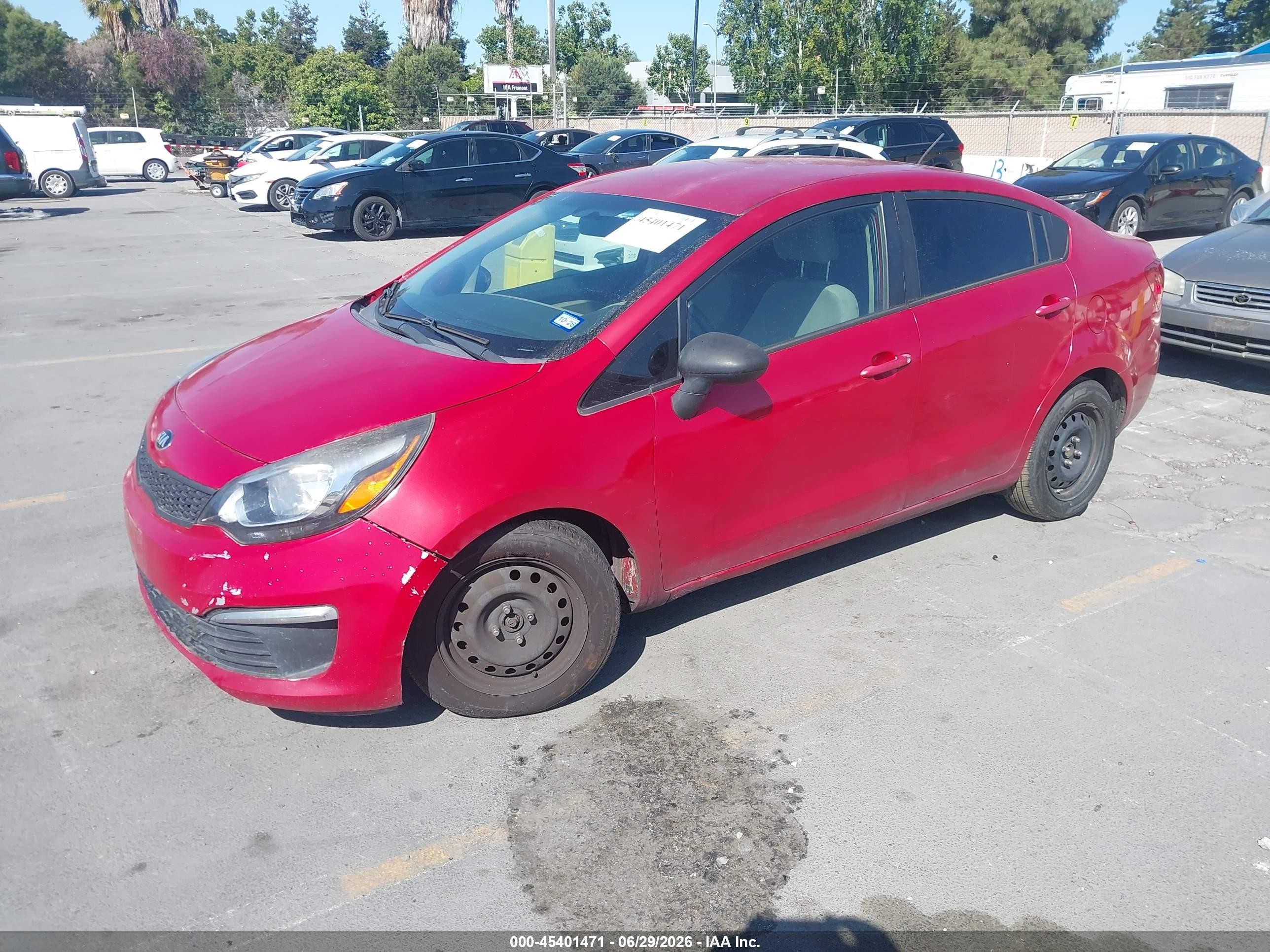 2014 Kia Rio Lx Красный vin: KNADM4A31E6332584
