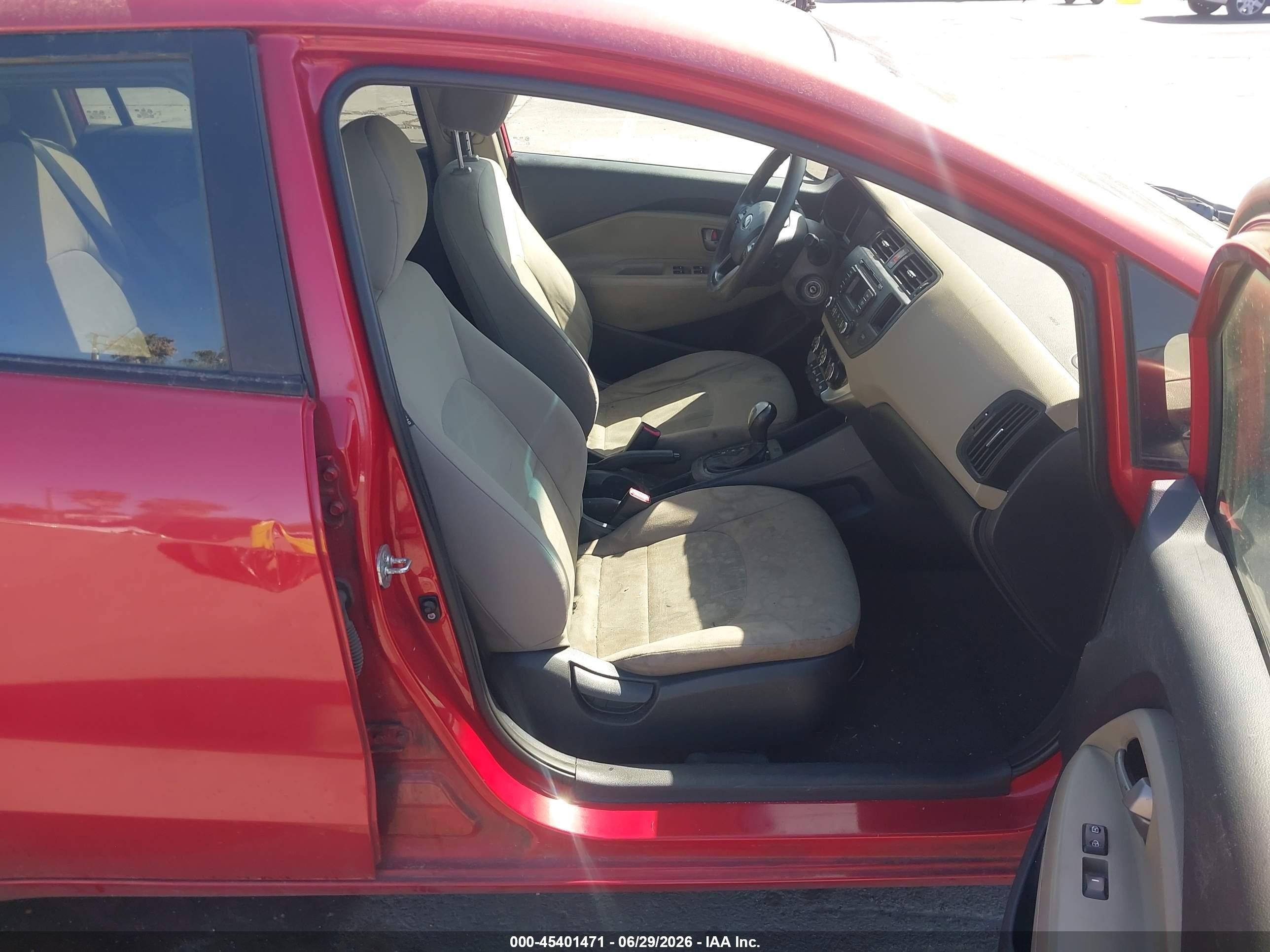 2014 Kia Rio Lx Красный vin: KNADM4A31E6332584