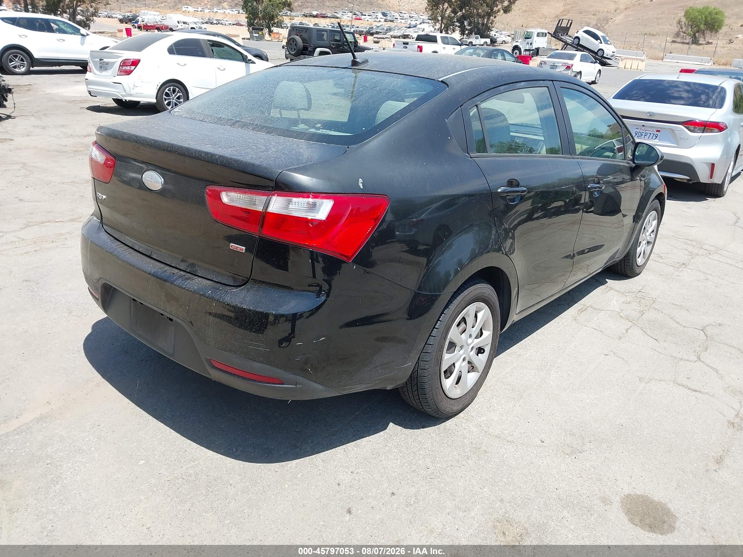 2014 Kia Rio Lx Black vin: KNADM4A31E6333475