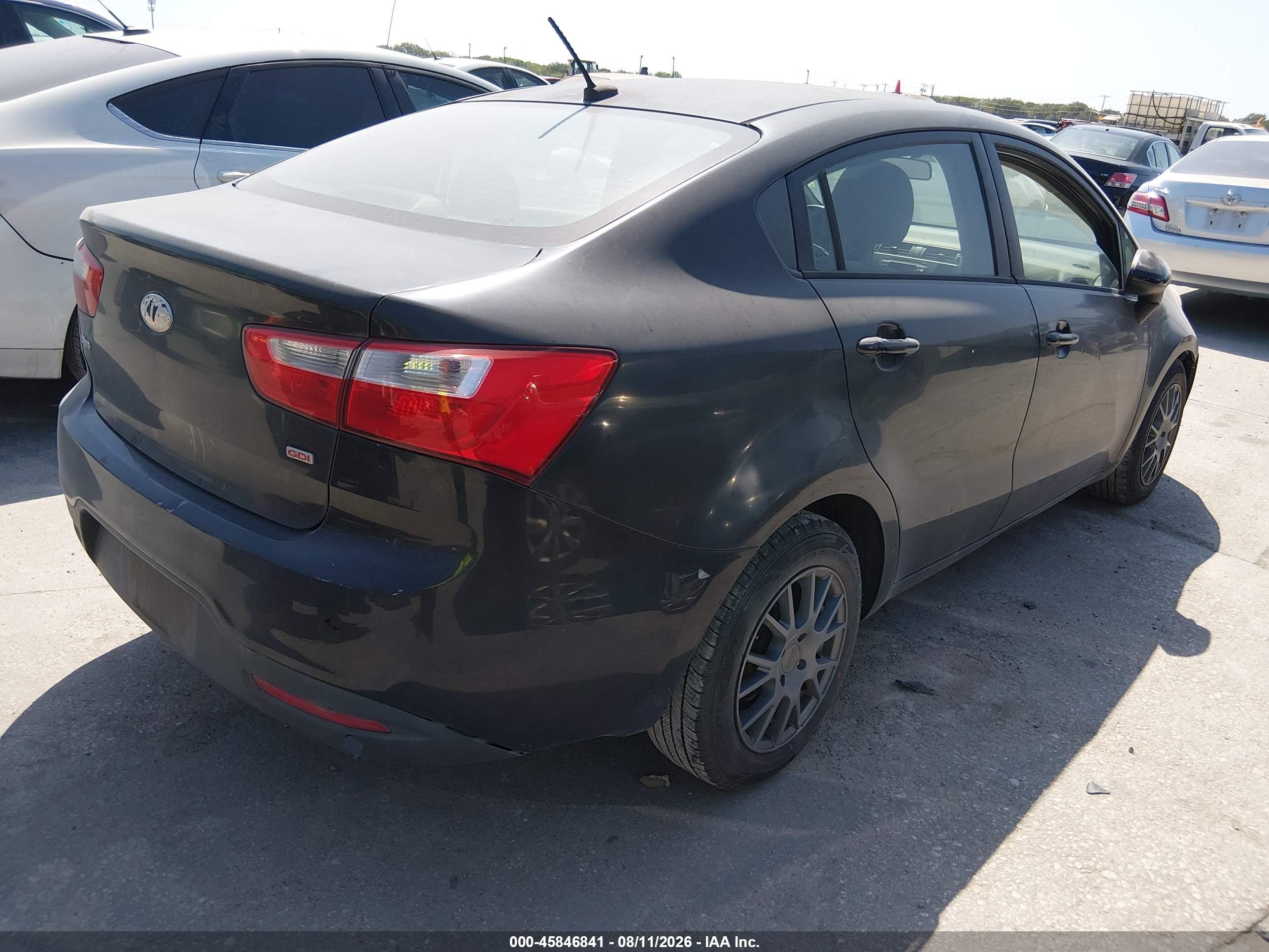 2014 Kia Rio Lx Gray vin: KNADM4A31E6349501