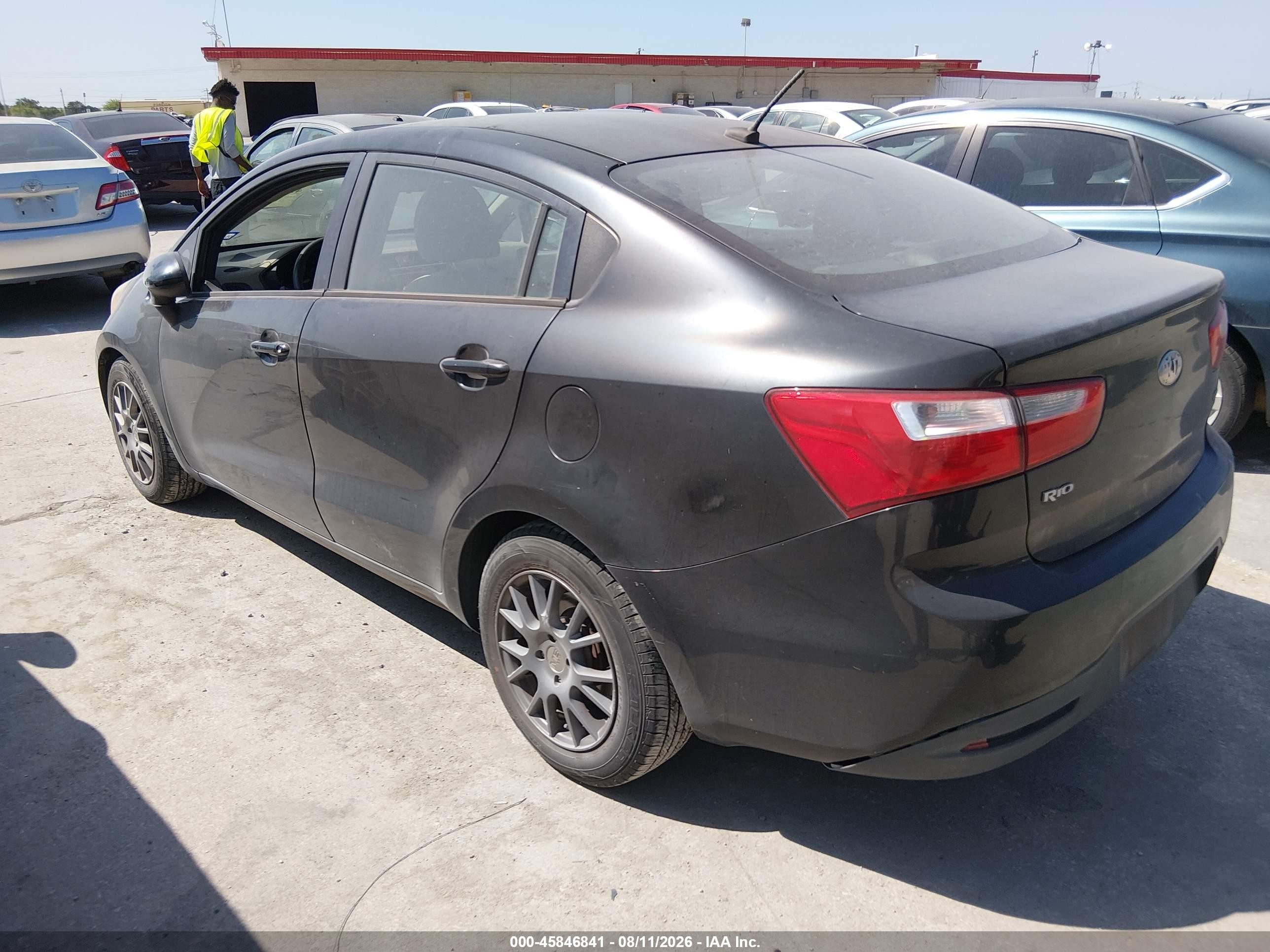 2014 Kia Rio Lx Gray vin: KNADM4A31E6349501