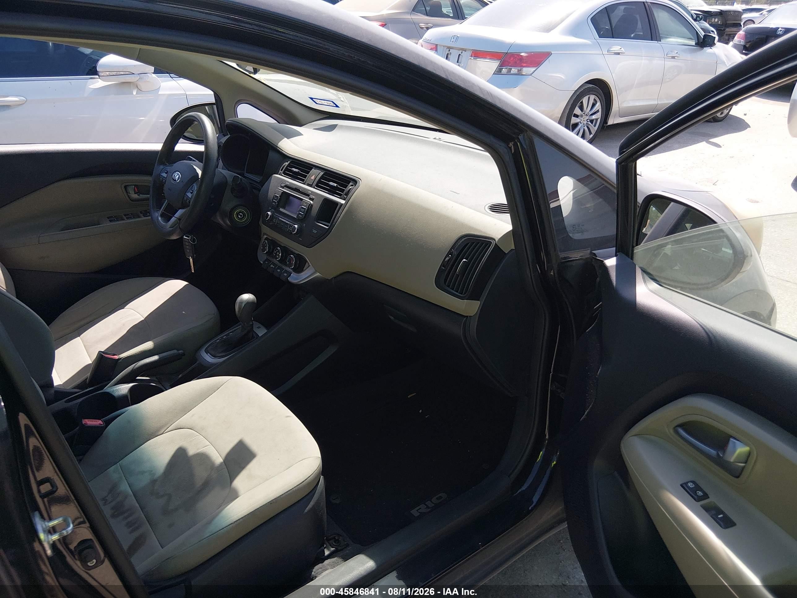 2014 Kia Rio Lx Gray vin: KNADM4A31E6349501