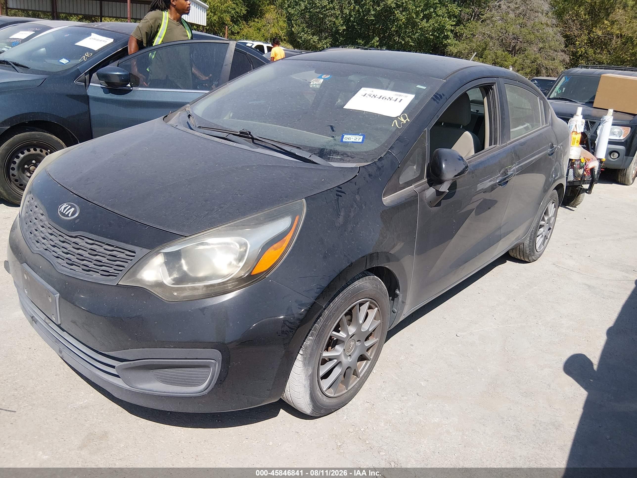 2014 Kia Rio Lx Gray vin: KNADM4A31E6349501