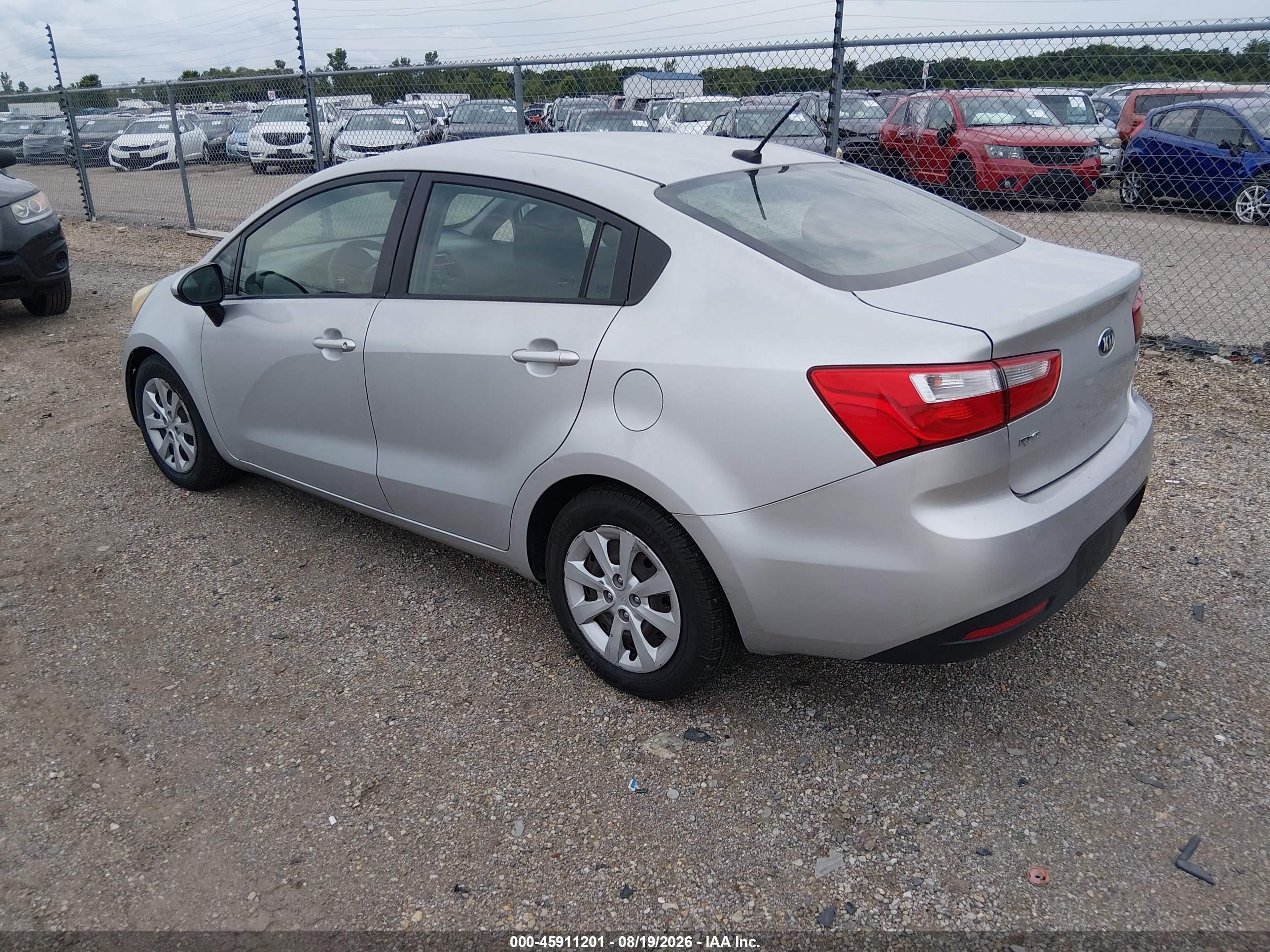 2014 Kia Rio Lx Silver vin: KNADM4A31E6350941