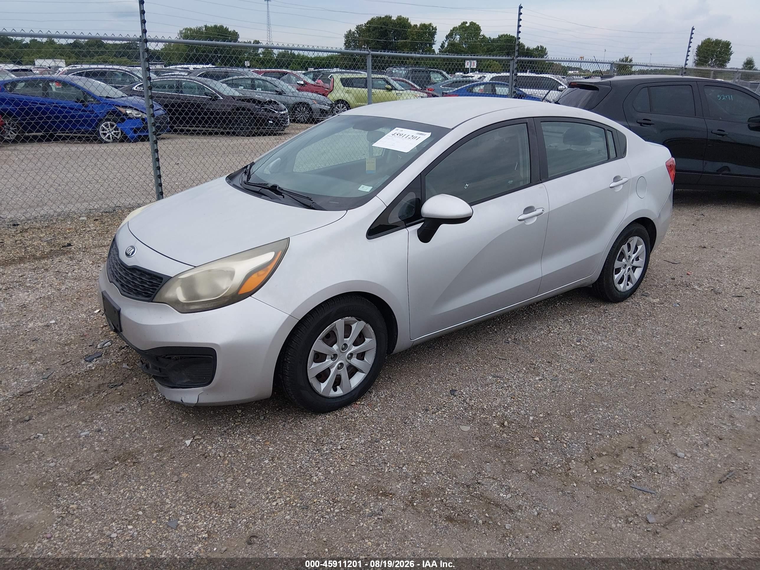 2014 Kia Rio Lx Silver vin: KNADM4A31E6350941