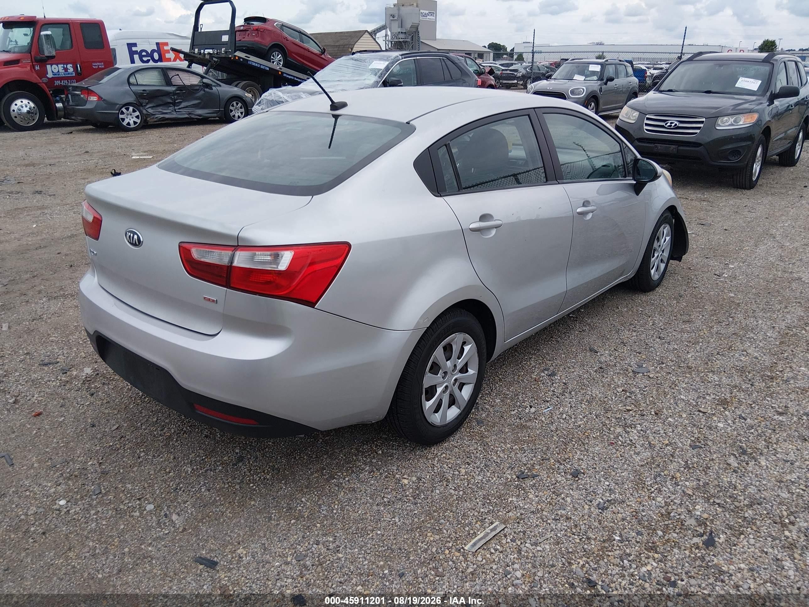2014 Kia Rio Lx Silver vin: KNADM4A31E6350941