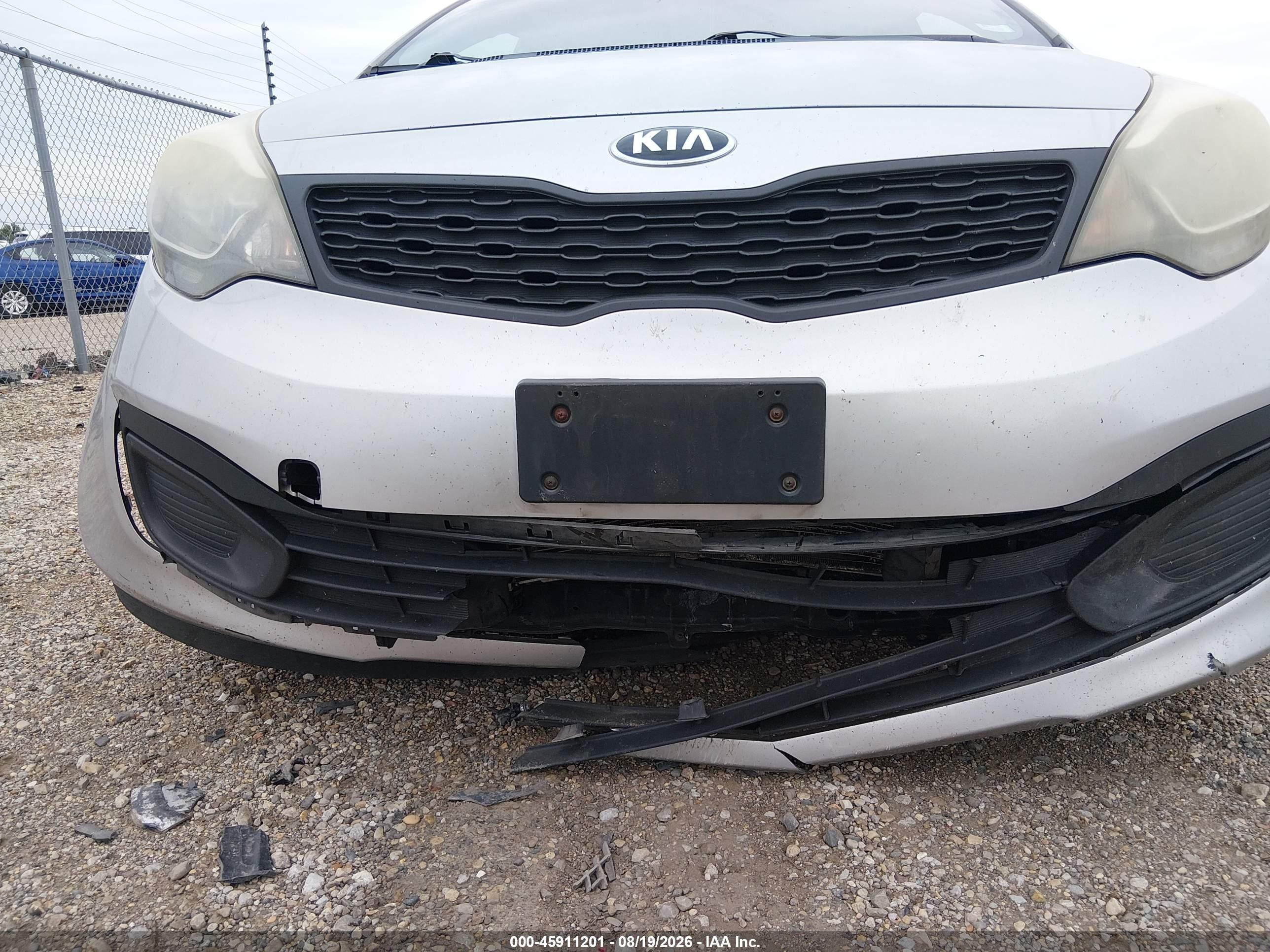 2014 Kia Rio Lx Silver vin: KNADM4A31E6350941