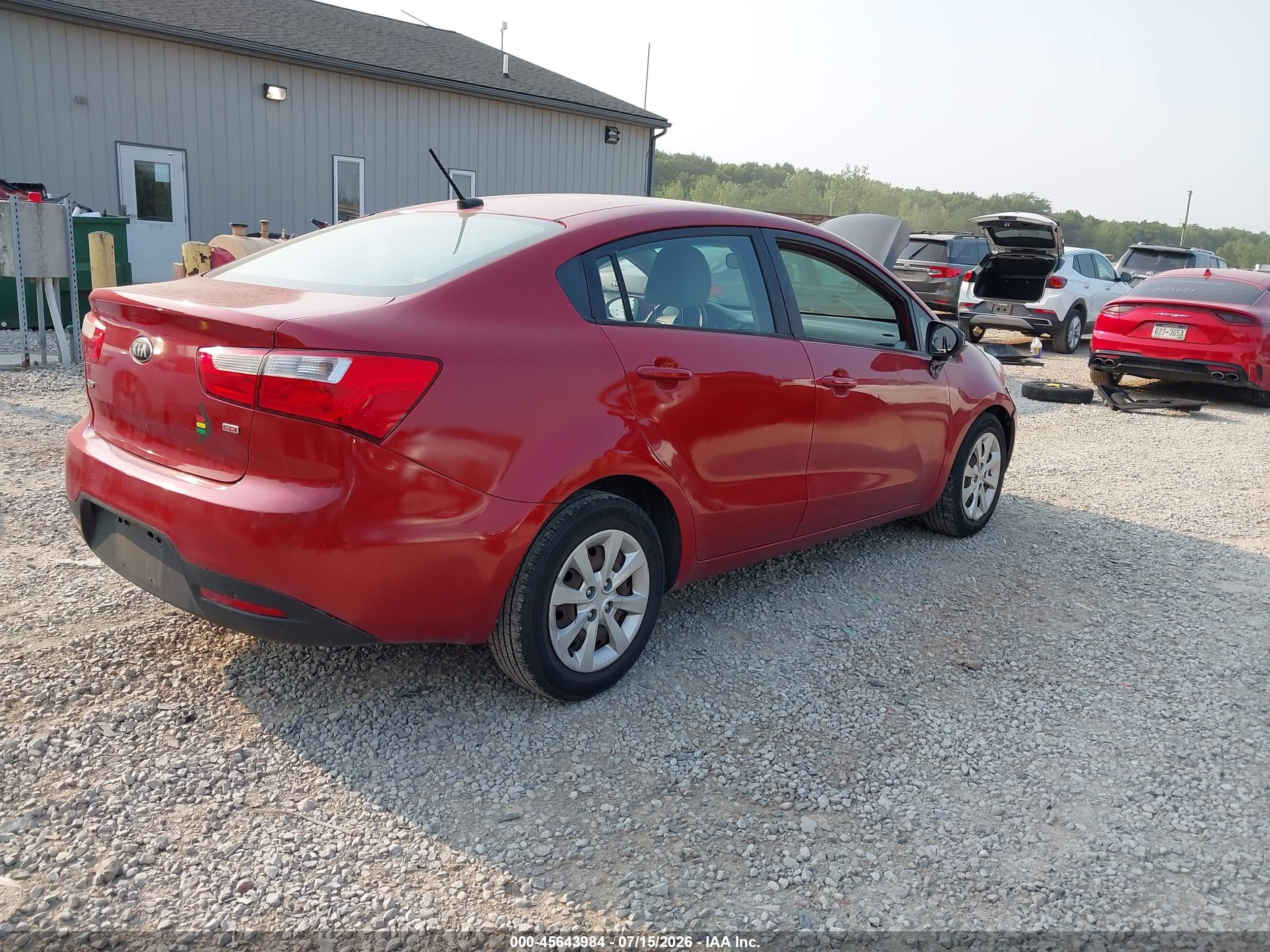 2014 Kia Rio Lx Red vin: KNADM4A31E6386936