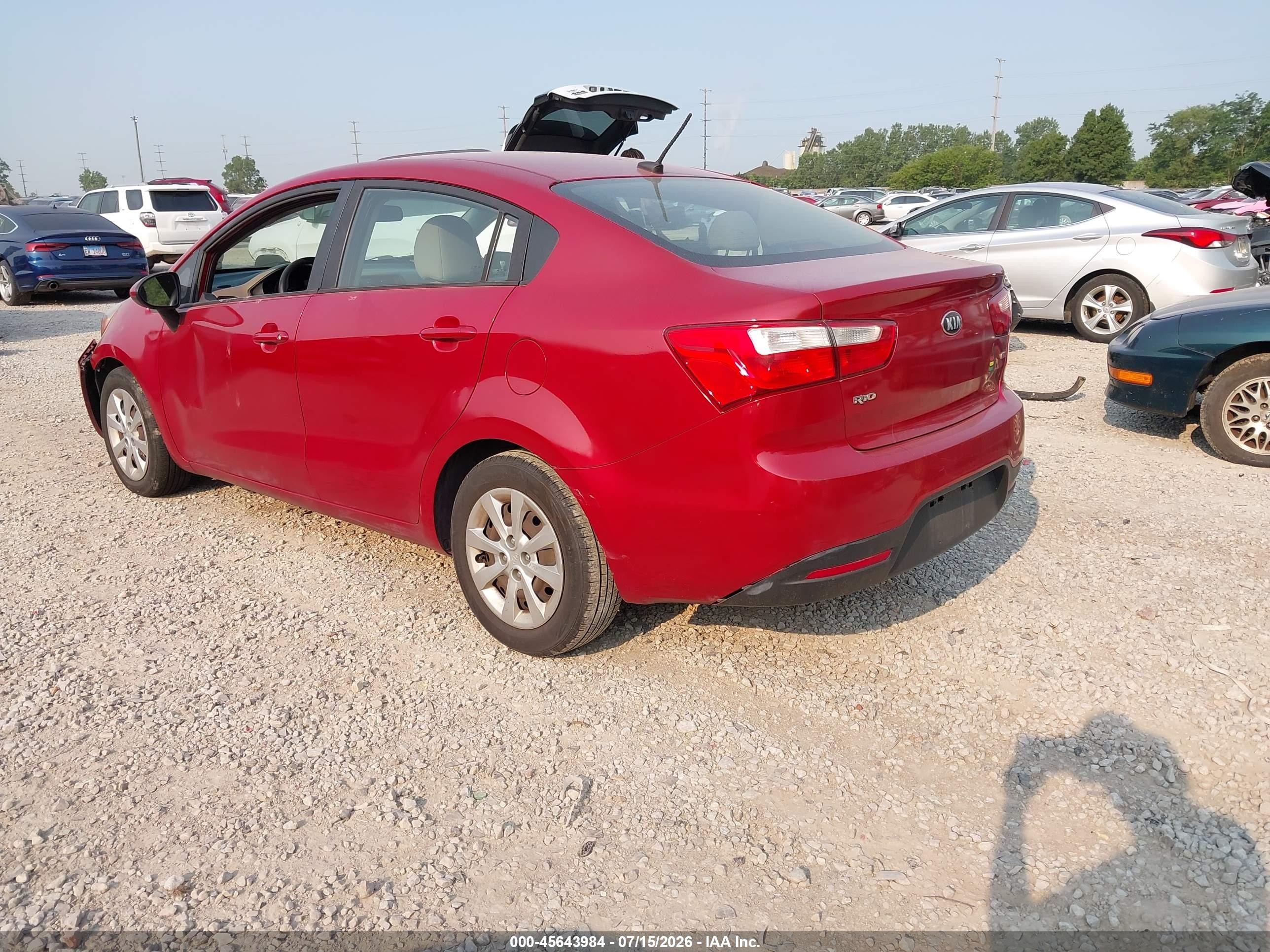 2014 Kia Rio Lx Red vin: KNADM4A31E6386936
