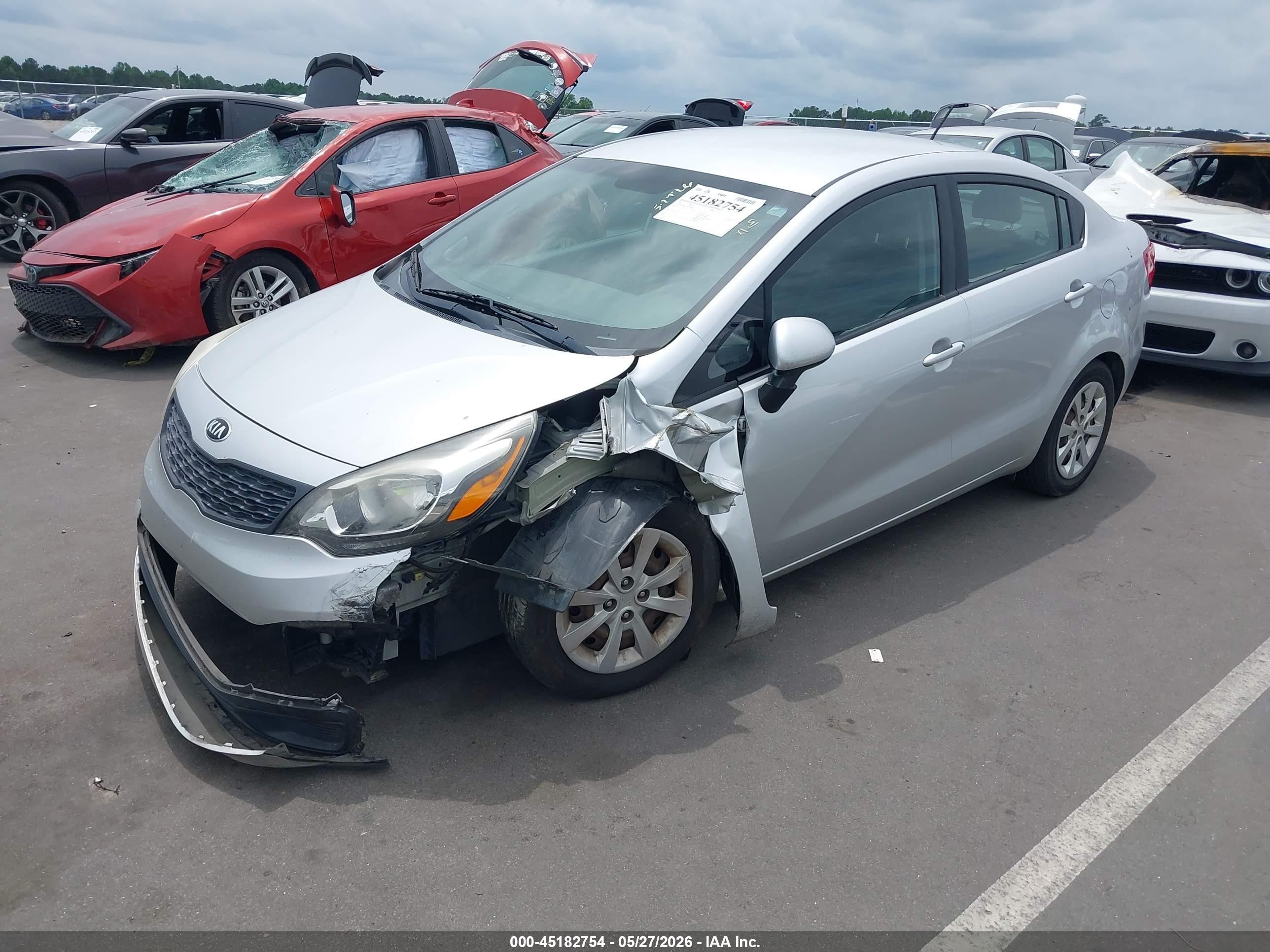 2014 Kia Rio Lx Silver vin: KNADM4A31E6400964