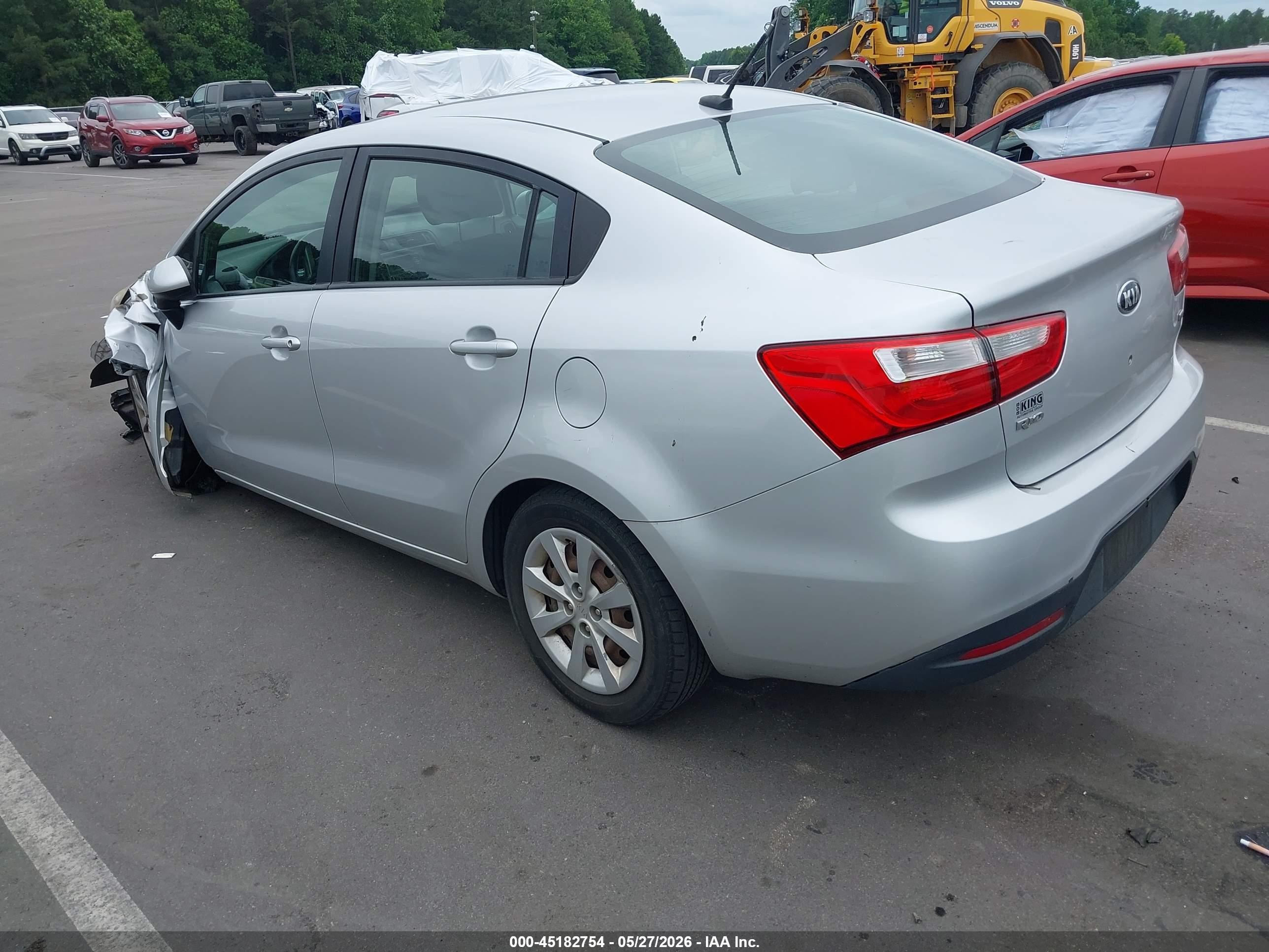 2014 Kia Rio Lx Silver vin: KNADM4A31E6400964