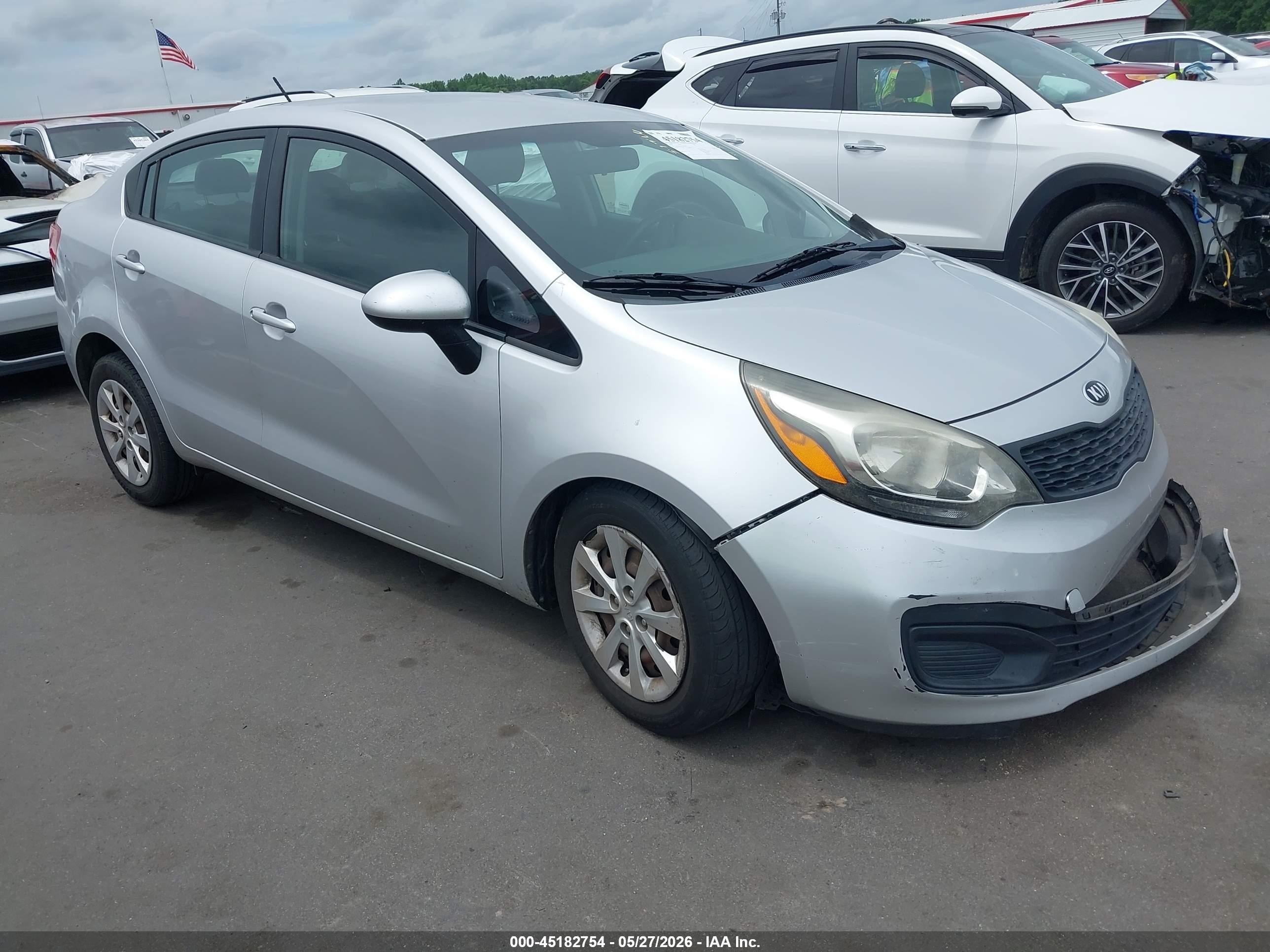 2014 Kia Rio Lx Silver vin: KNADM4A31E6400964