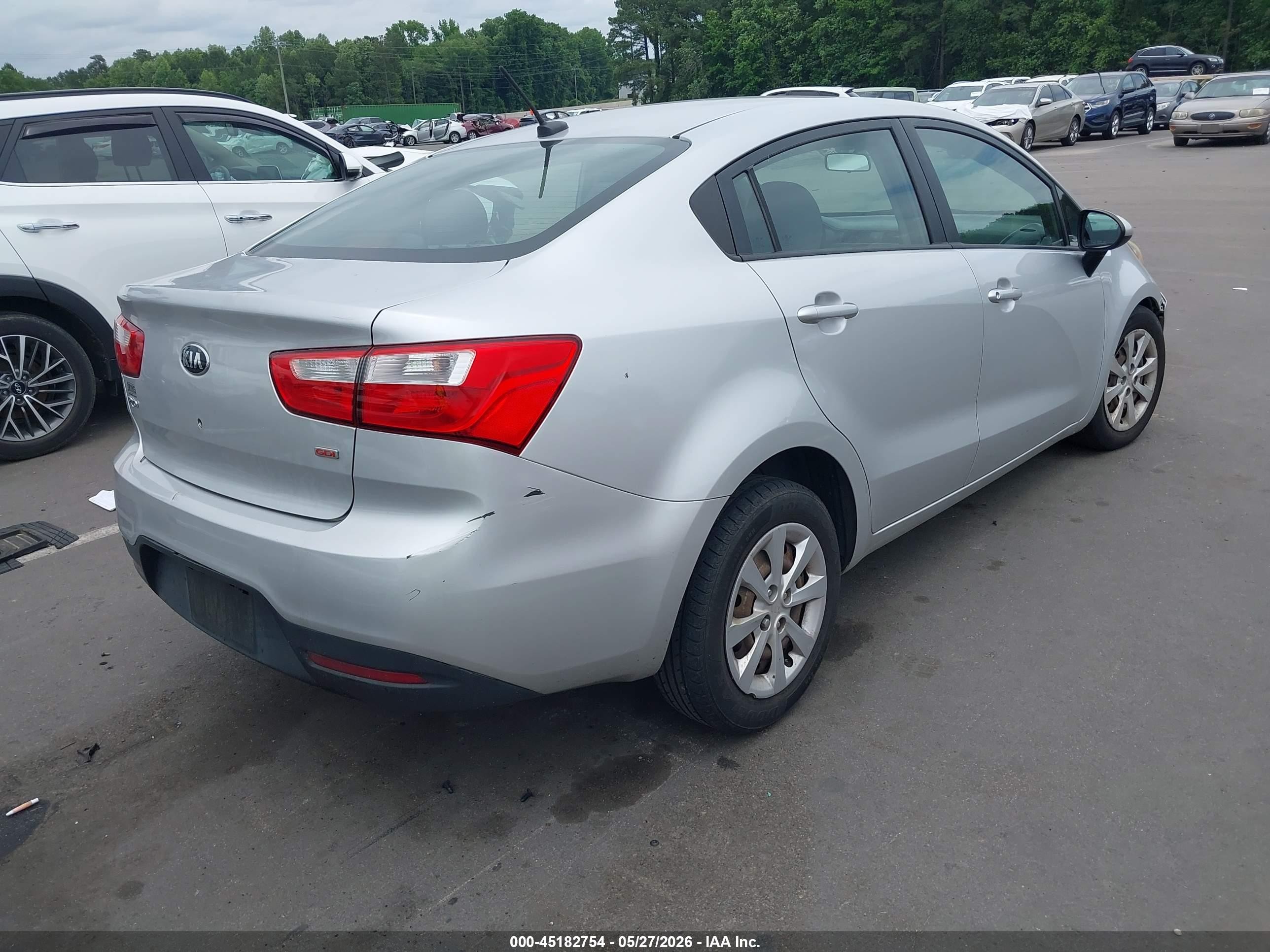 2014 Kia Rio Lx Silver vin: KNADM4A31E6400964