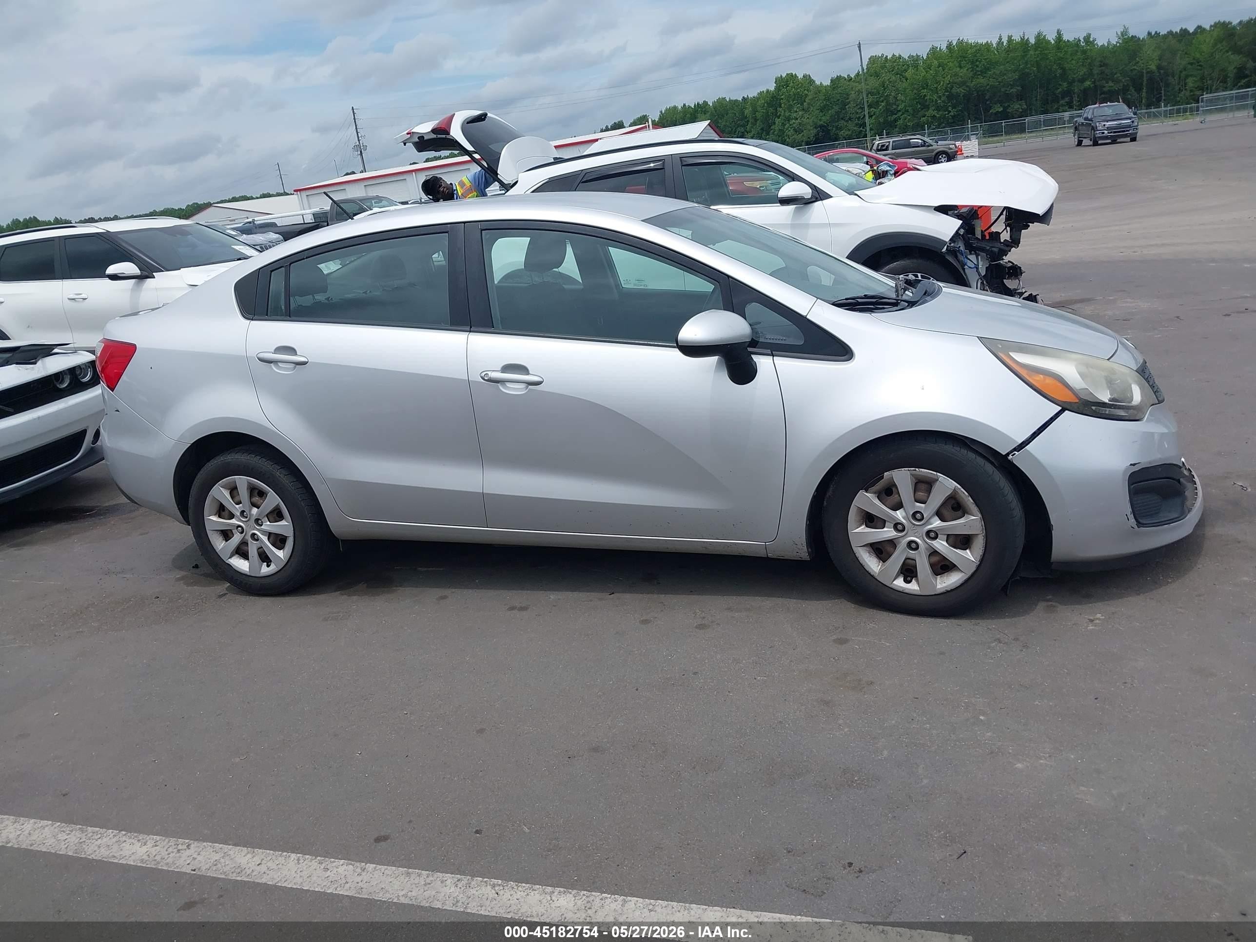 2014 Kia Rio Lx Silver vin: KNADM4A31E6400964
