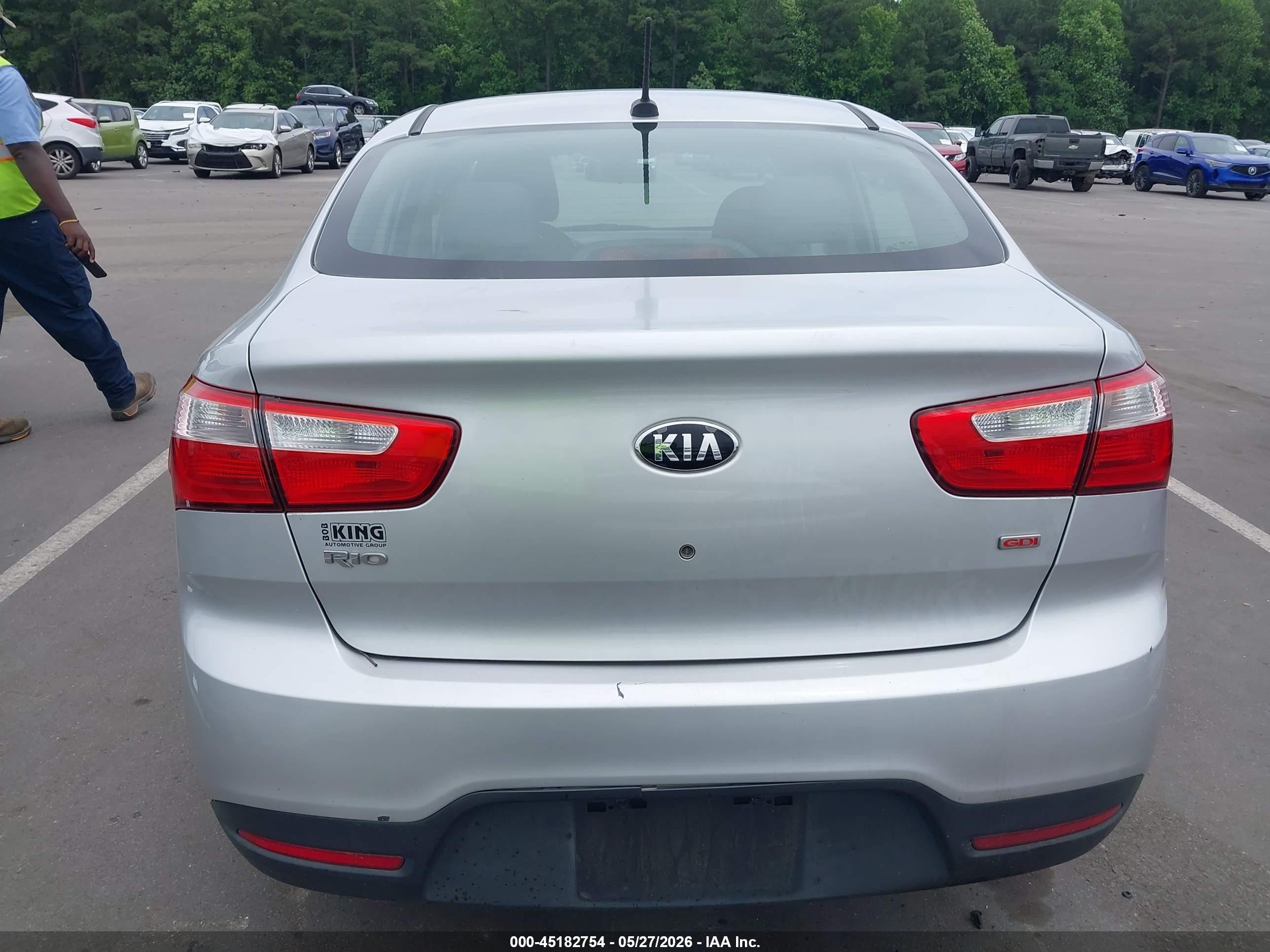2014 Kia Rio Lx Silver vin: KNADM4A31E6400964