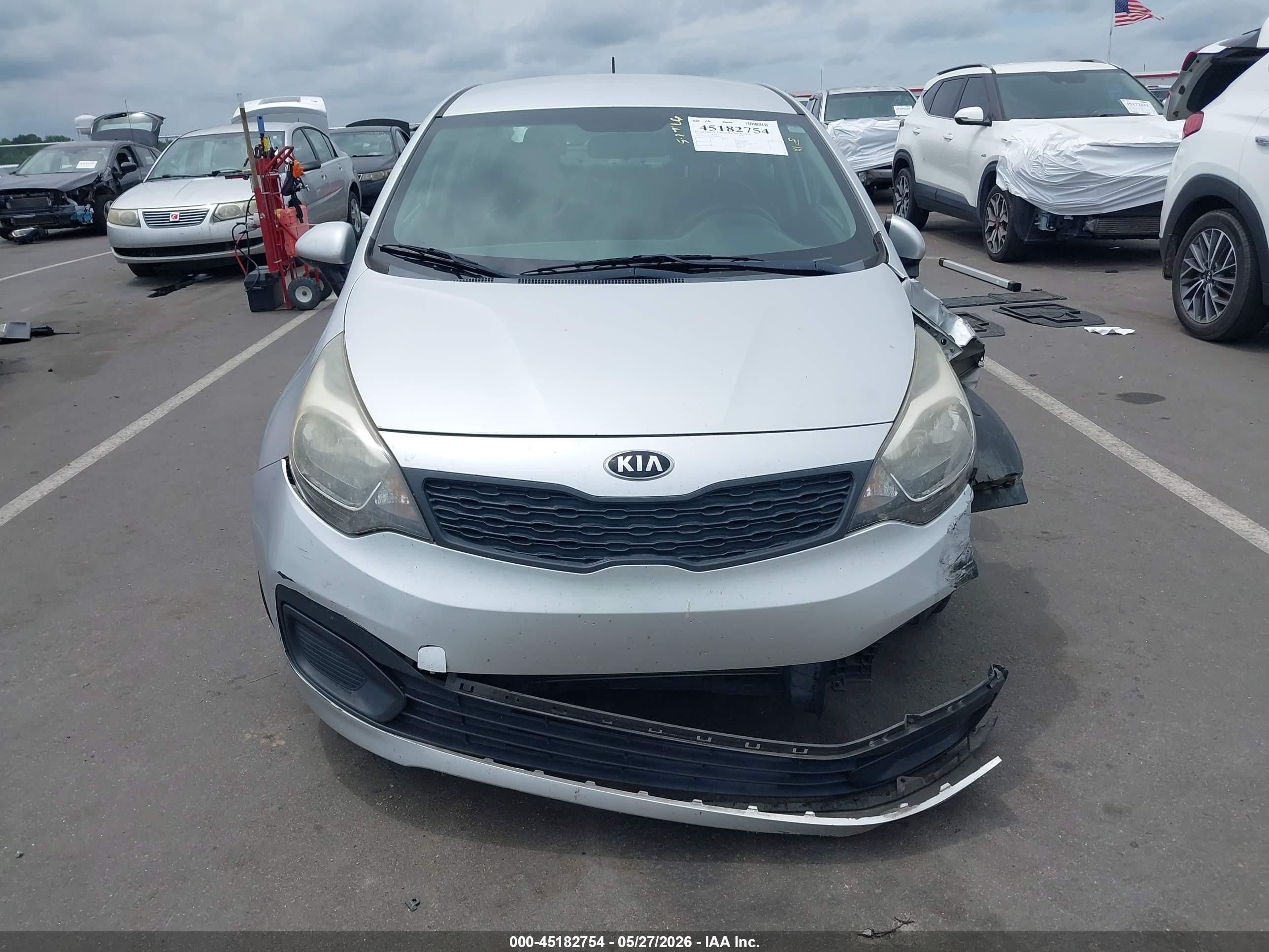 2014 Kia Rio Lx Silver vin: KNADM4A31E6400964