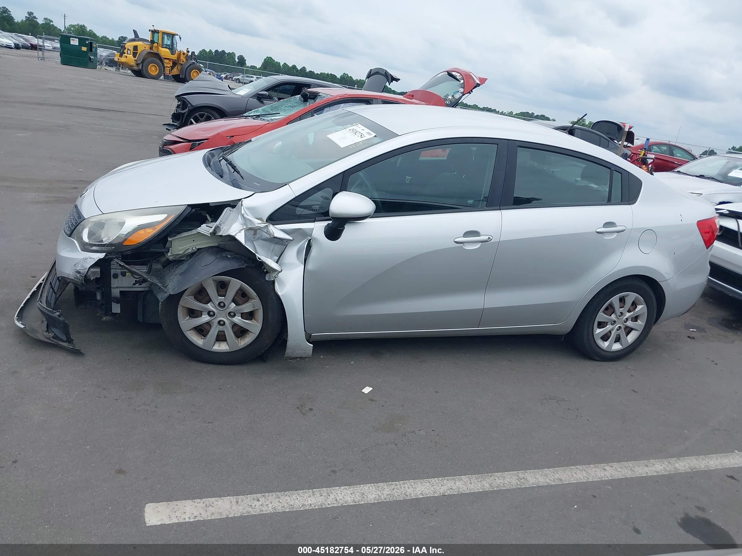 2014 Kia Rio Lx Silver vin: KNADM4A31E6400964