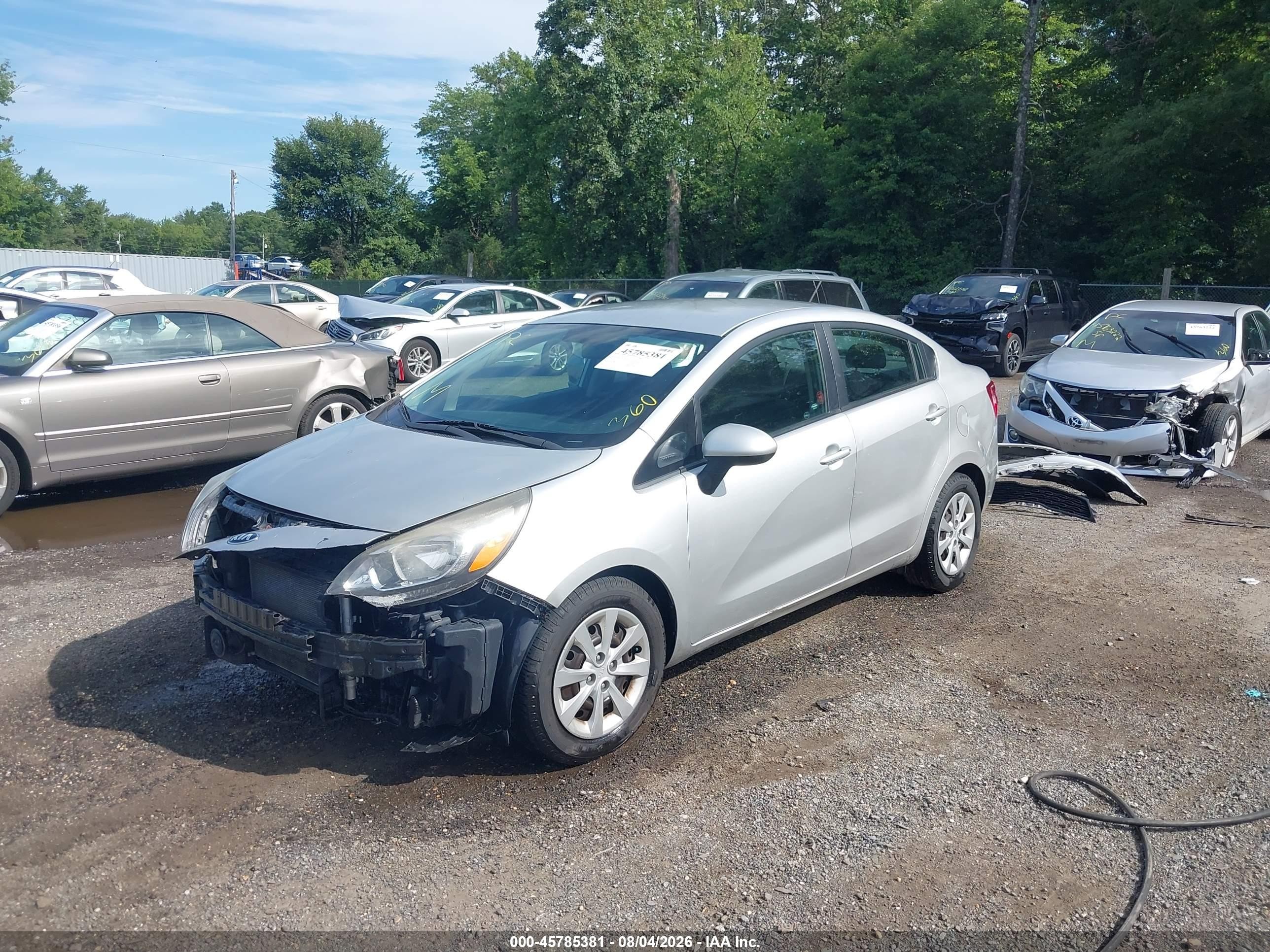 2014 Kia Rio Lx Silver vin: KNADM4A31E6414508