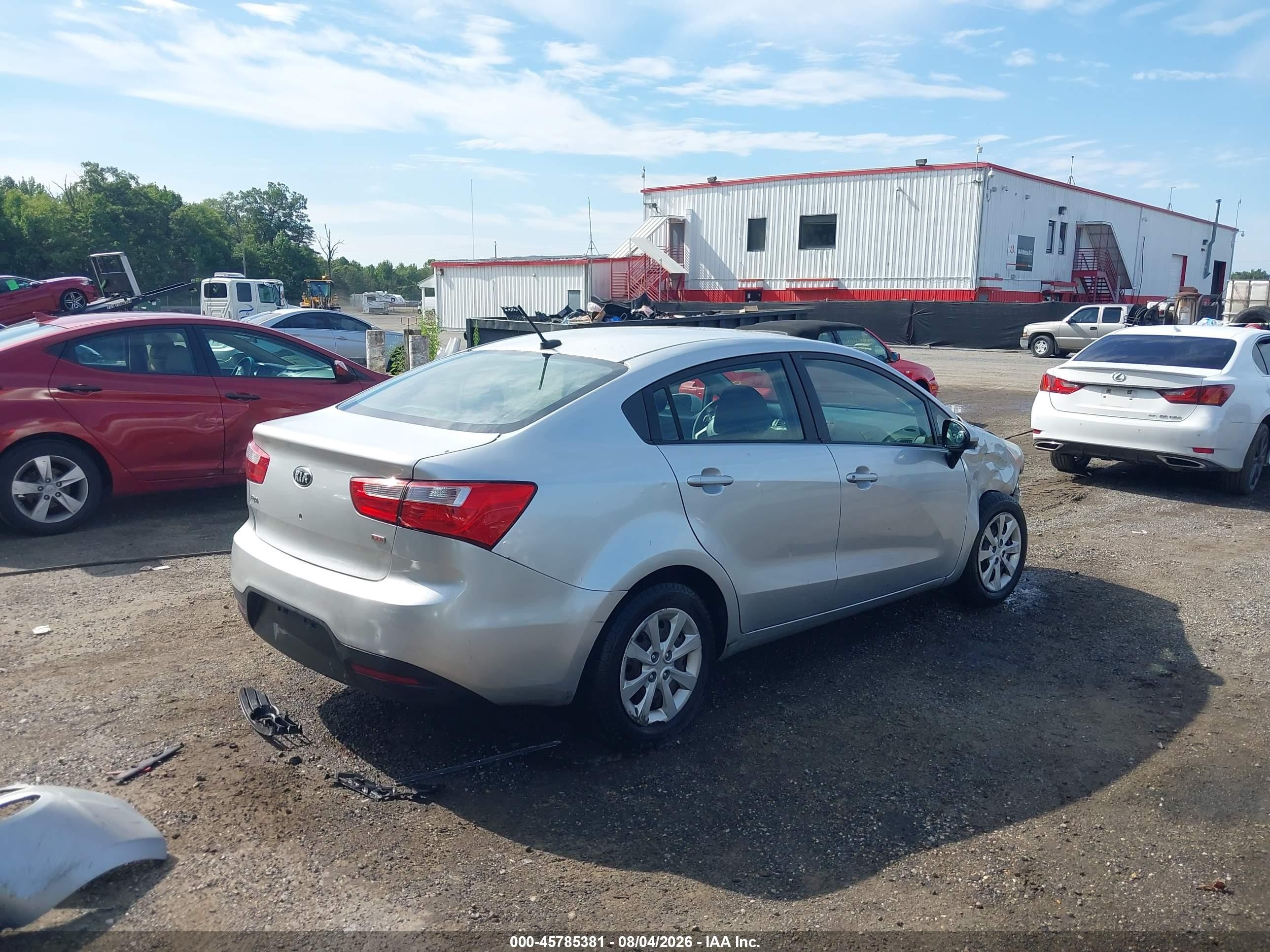 2014 Kia Rio Lx Silver vin: KNADM4A31E6414508