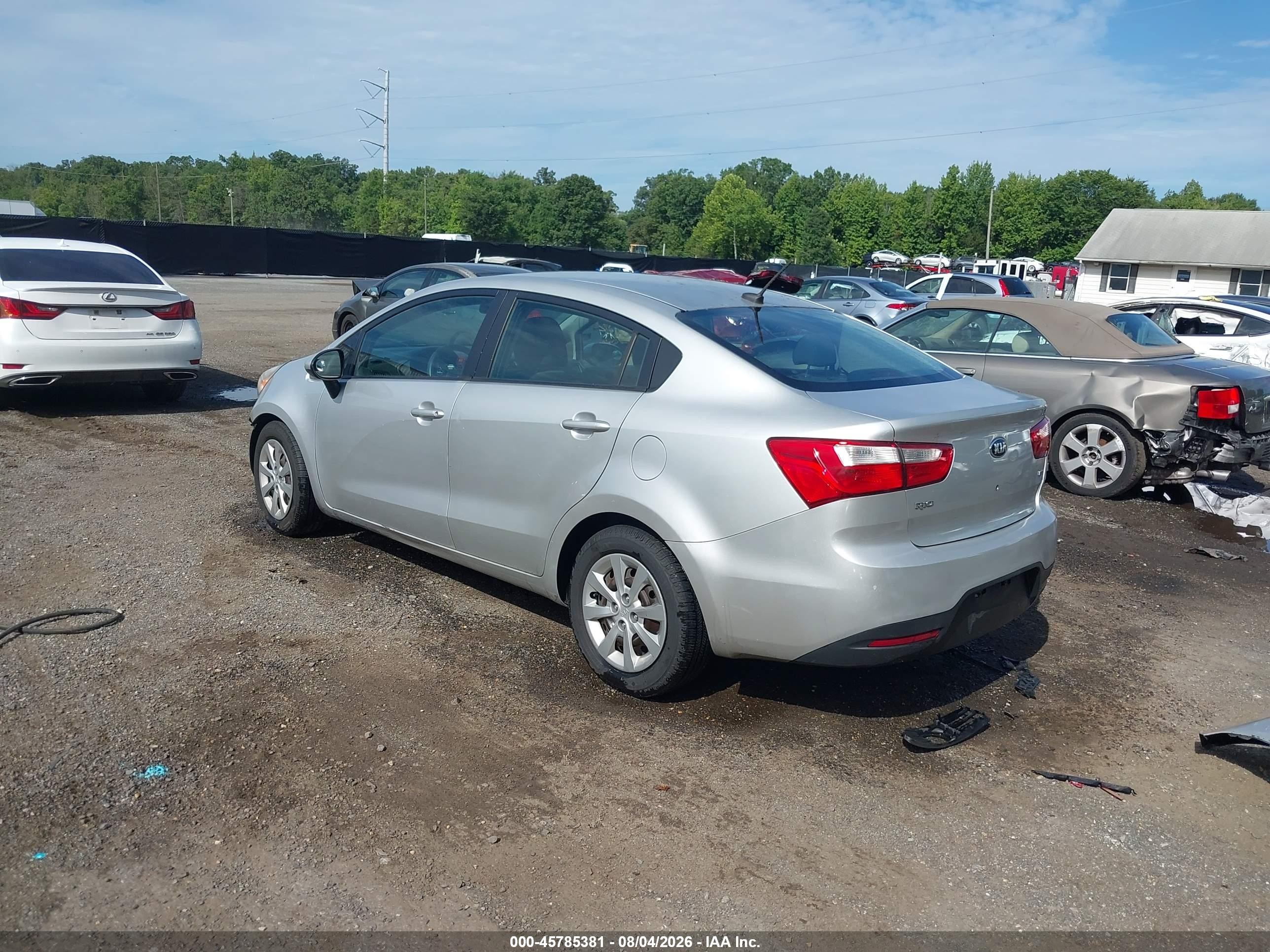 2014 Kia Rio Lx Silver vin: KNADM4A31E6414508