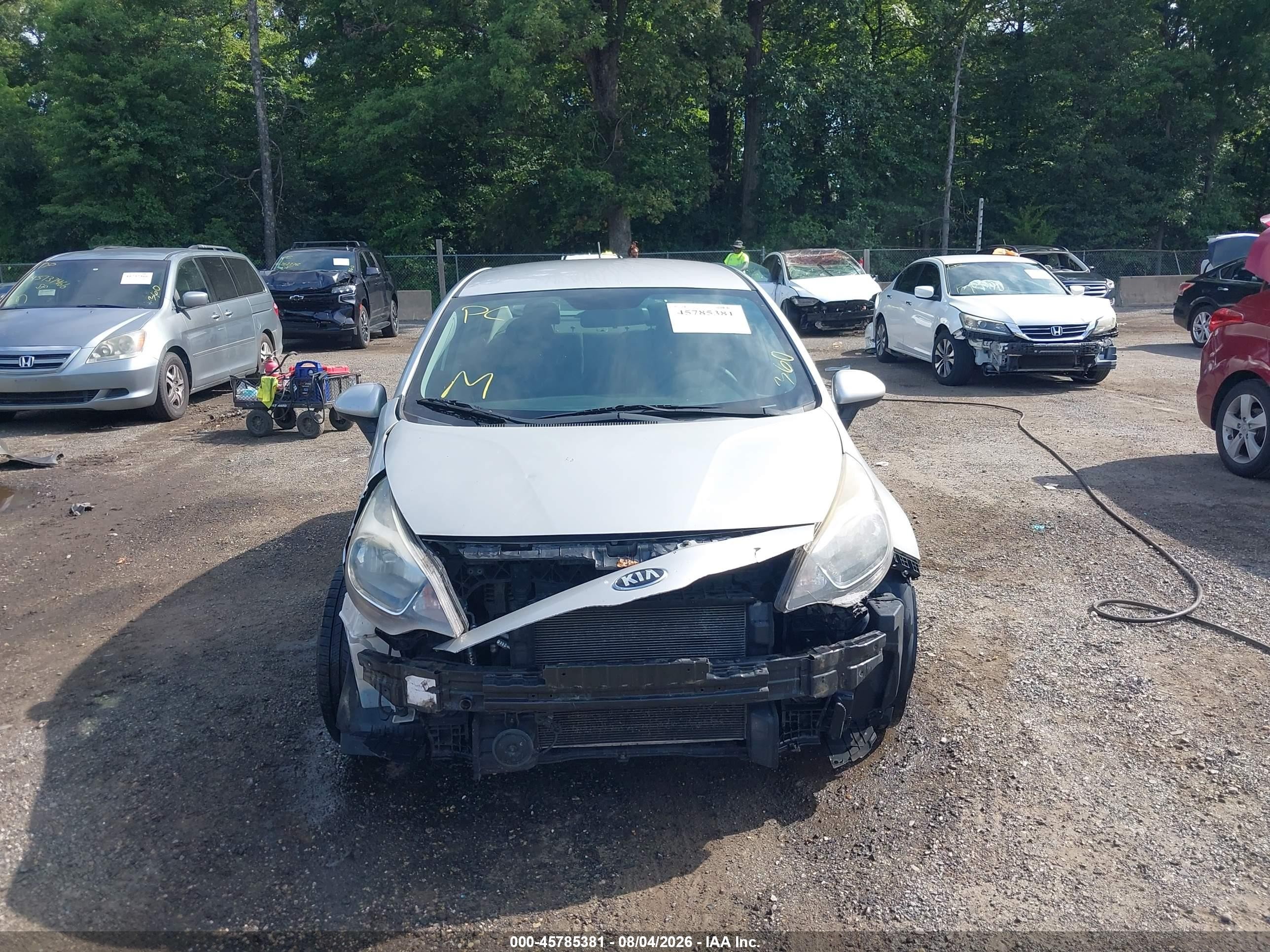 2014 Kia Rio Lx Silver vin: KNADM4A31E6414508