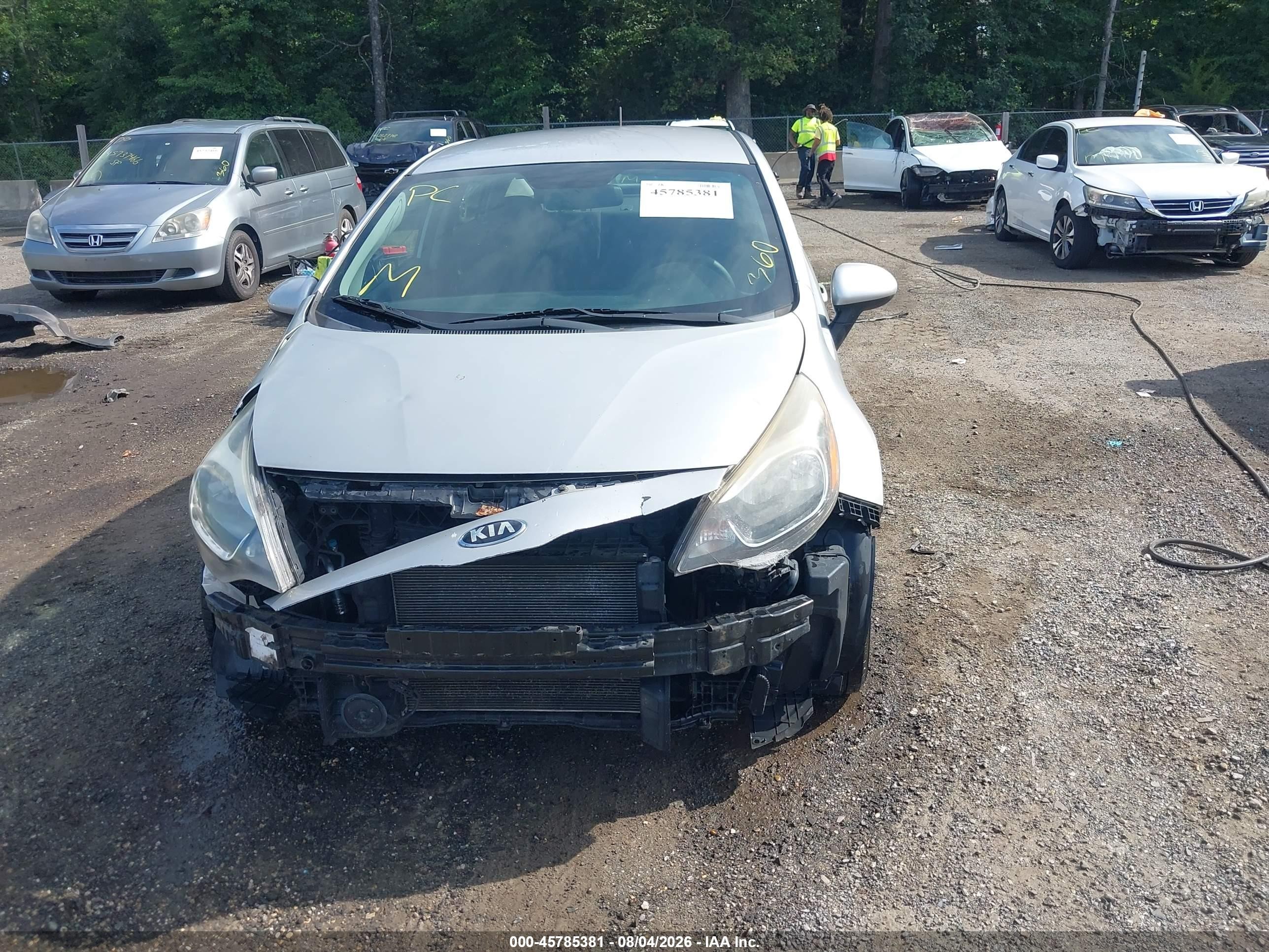 2014 Kia Rio Lx Silver vin: KNADM4A31E6414508
