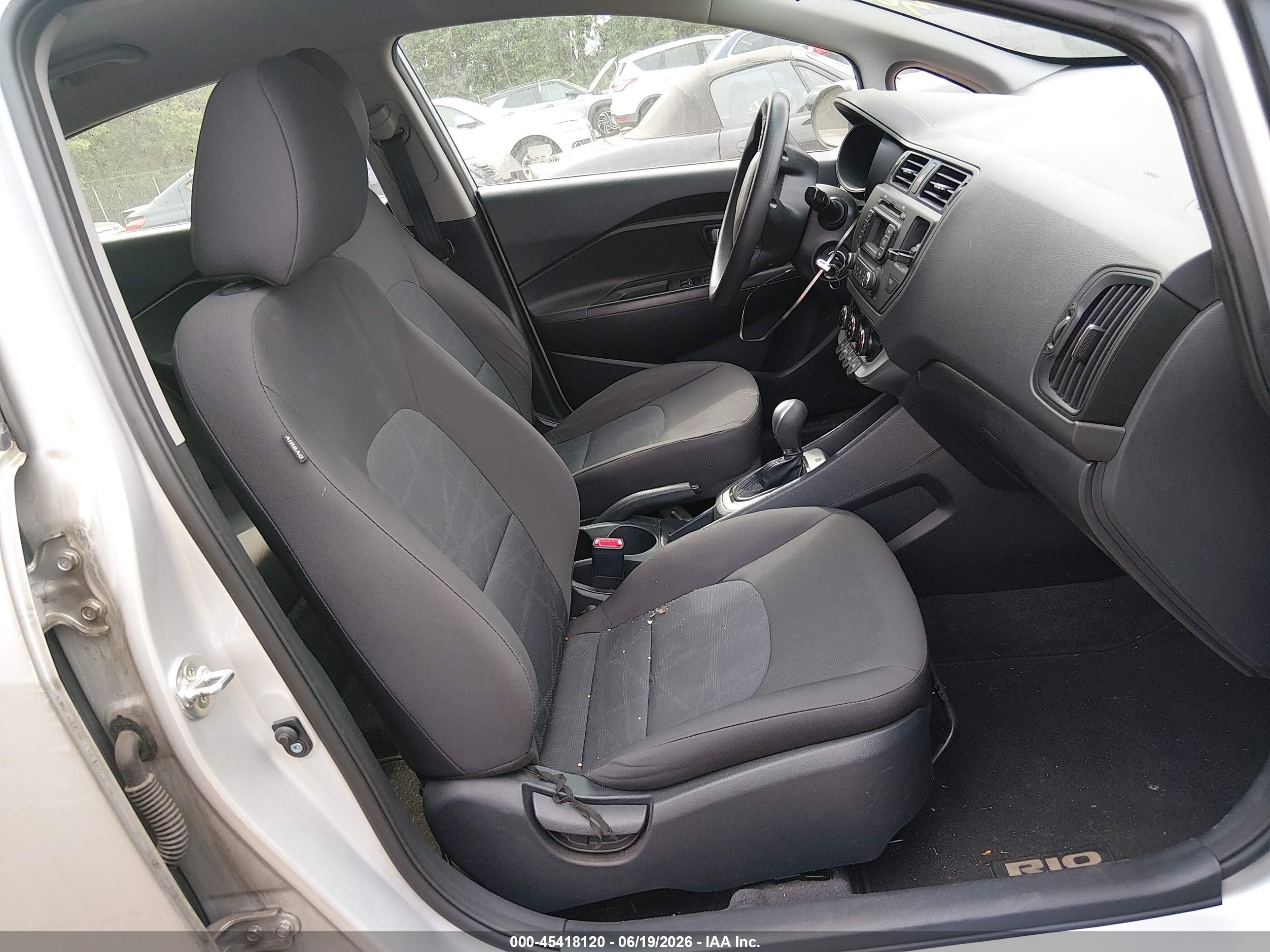 2014 Kia Rio Lx Silver vin: KNADM4A31E6419059